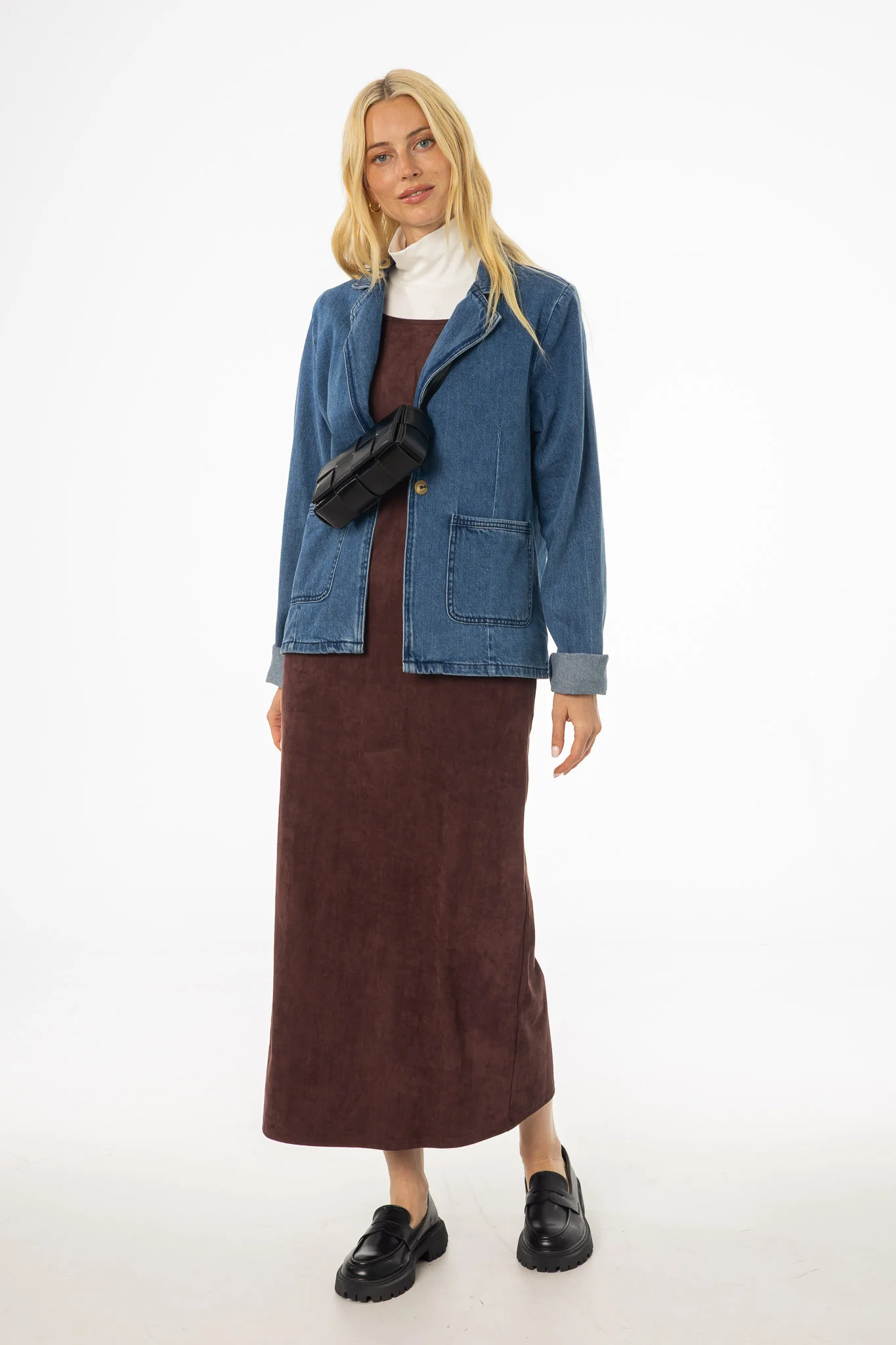 Maroon Microsuede Maxi Jumper - KJDHW