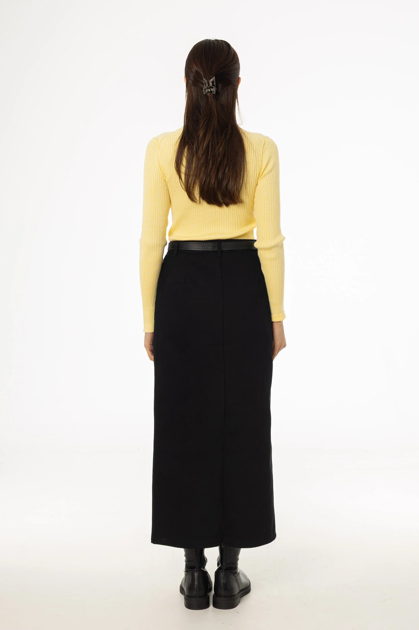 Black Everyday Denim Skirt - KJDHW