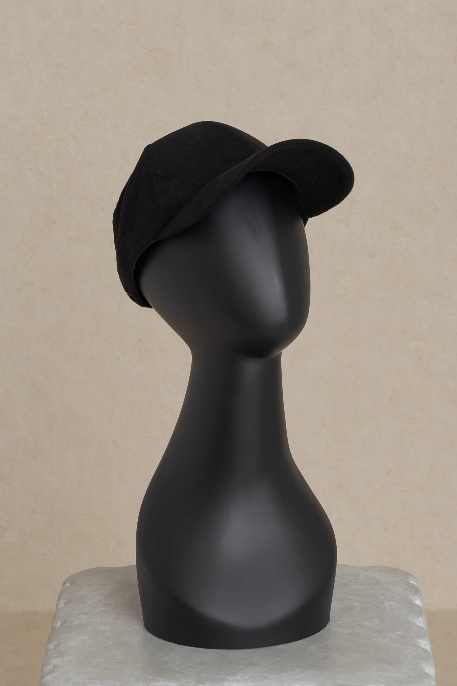 Black Corduroy Cap - KJDHW