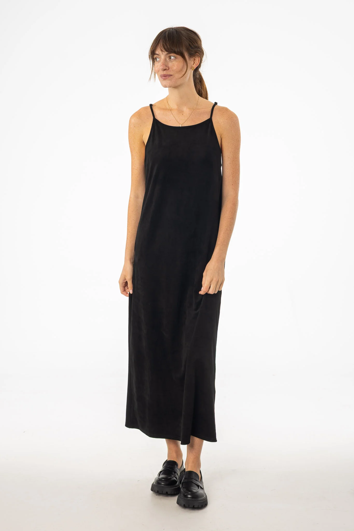 Black Microsuede Maxi Jumper - KJDHW