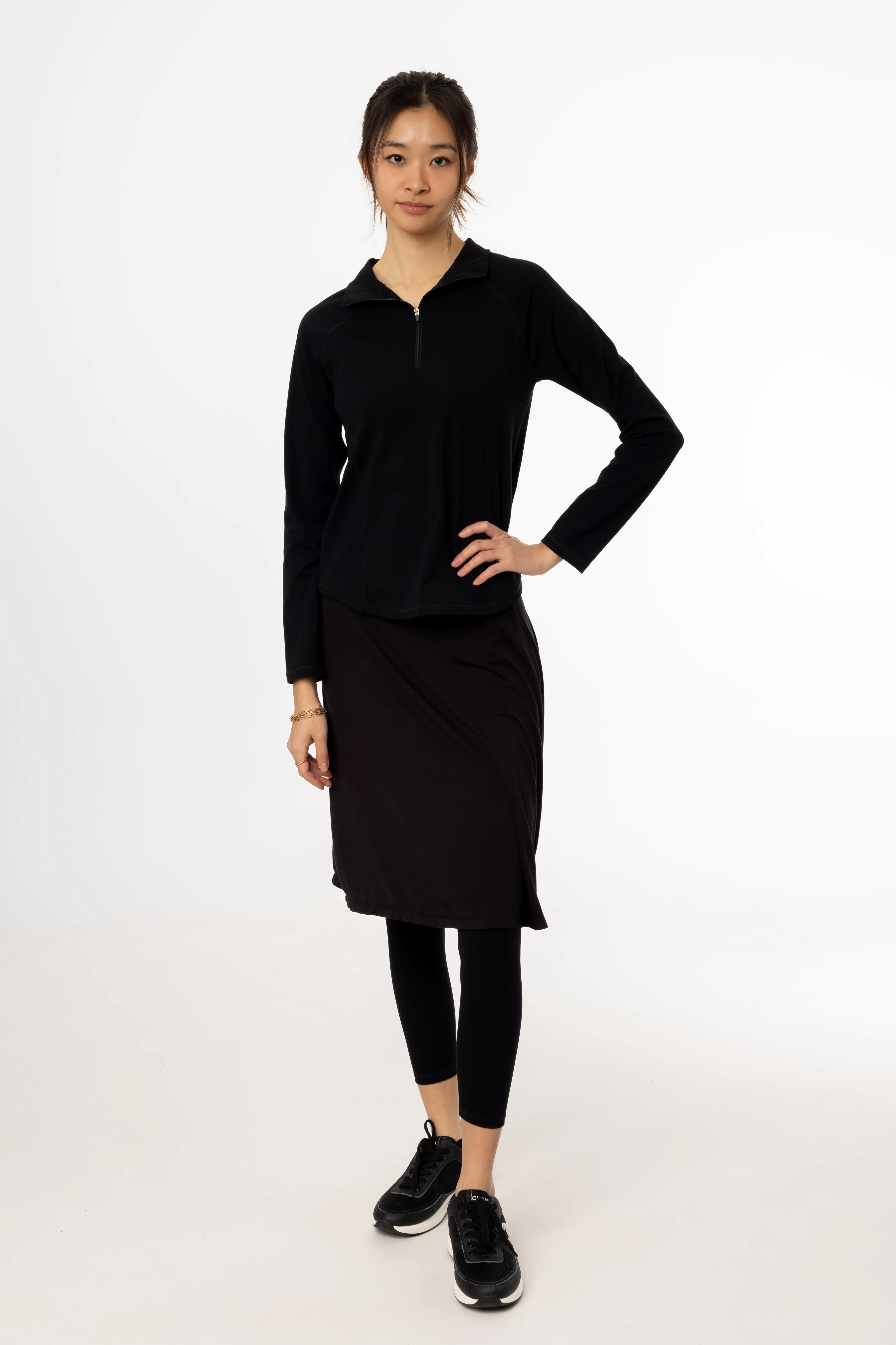 Black Short Flare Skirt - KJDHW