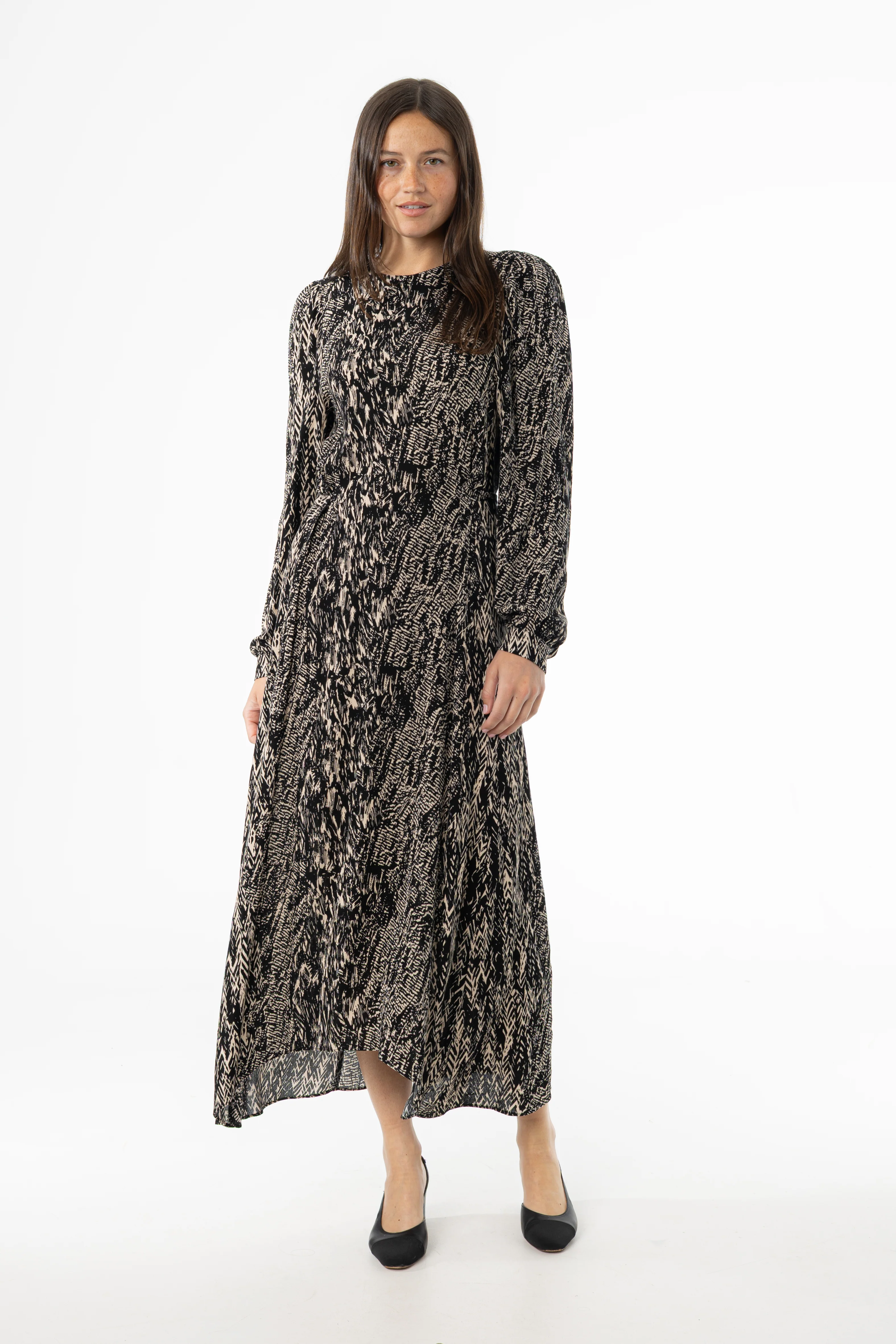 Black Multi Puff Shoulder Maxi Dress - KJDHW