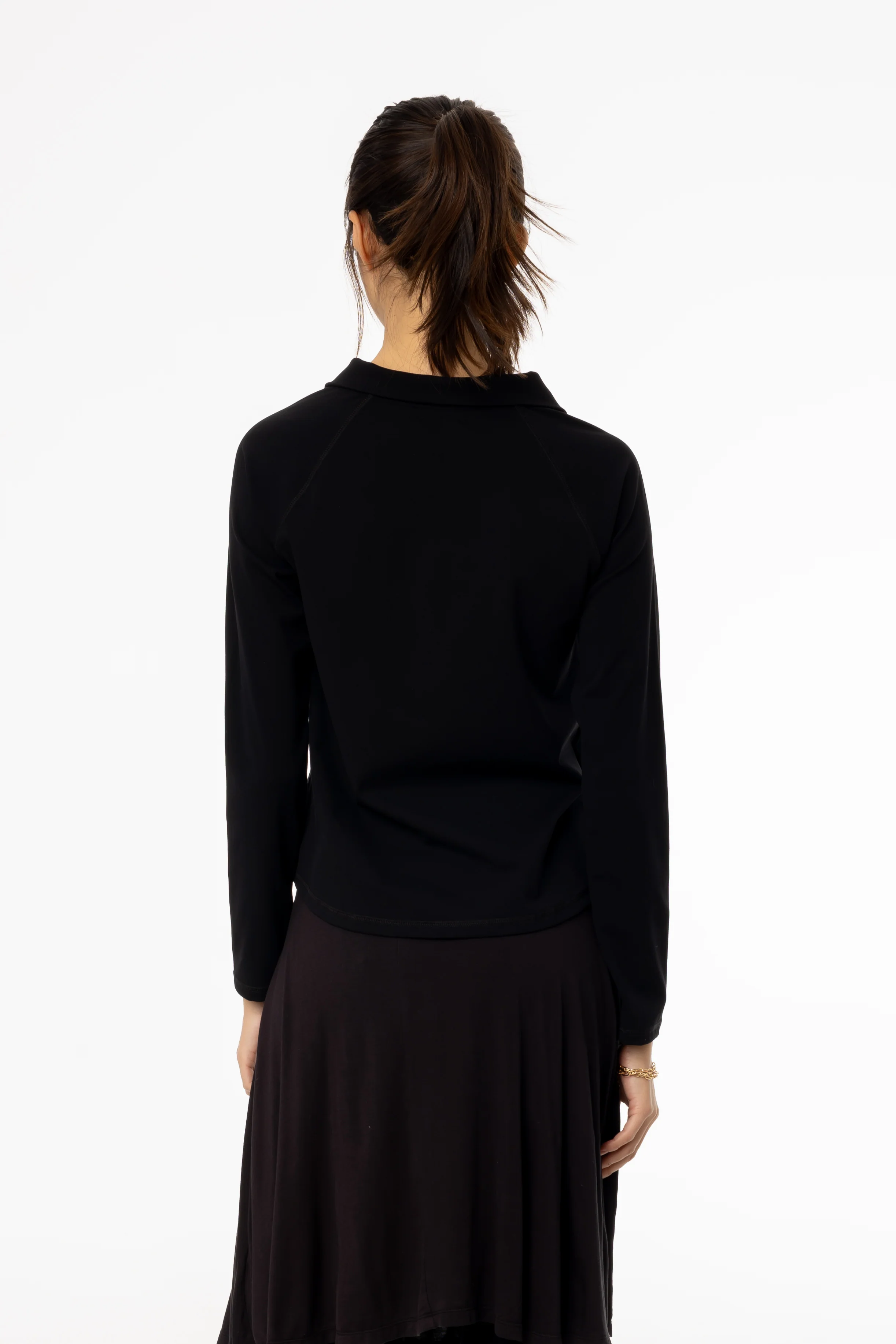 Black Quarter Zip Top - KJDHW