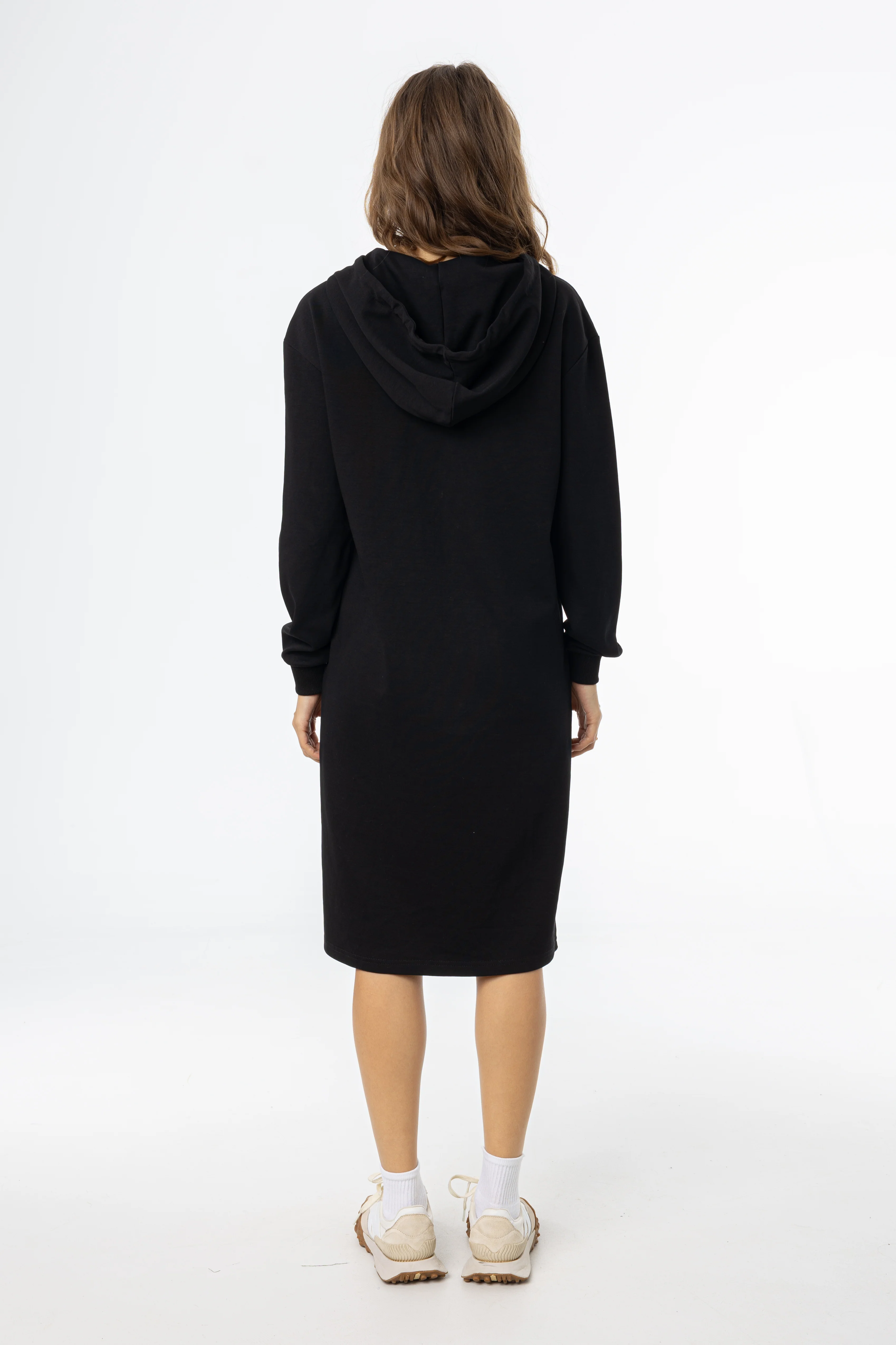 Black Basic Zipper Dress - KJDHW