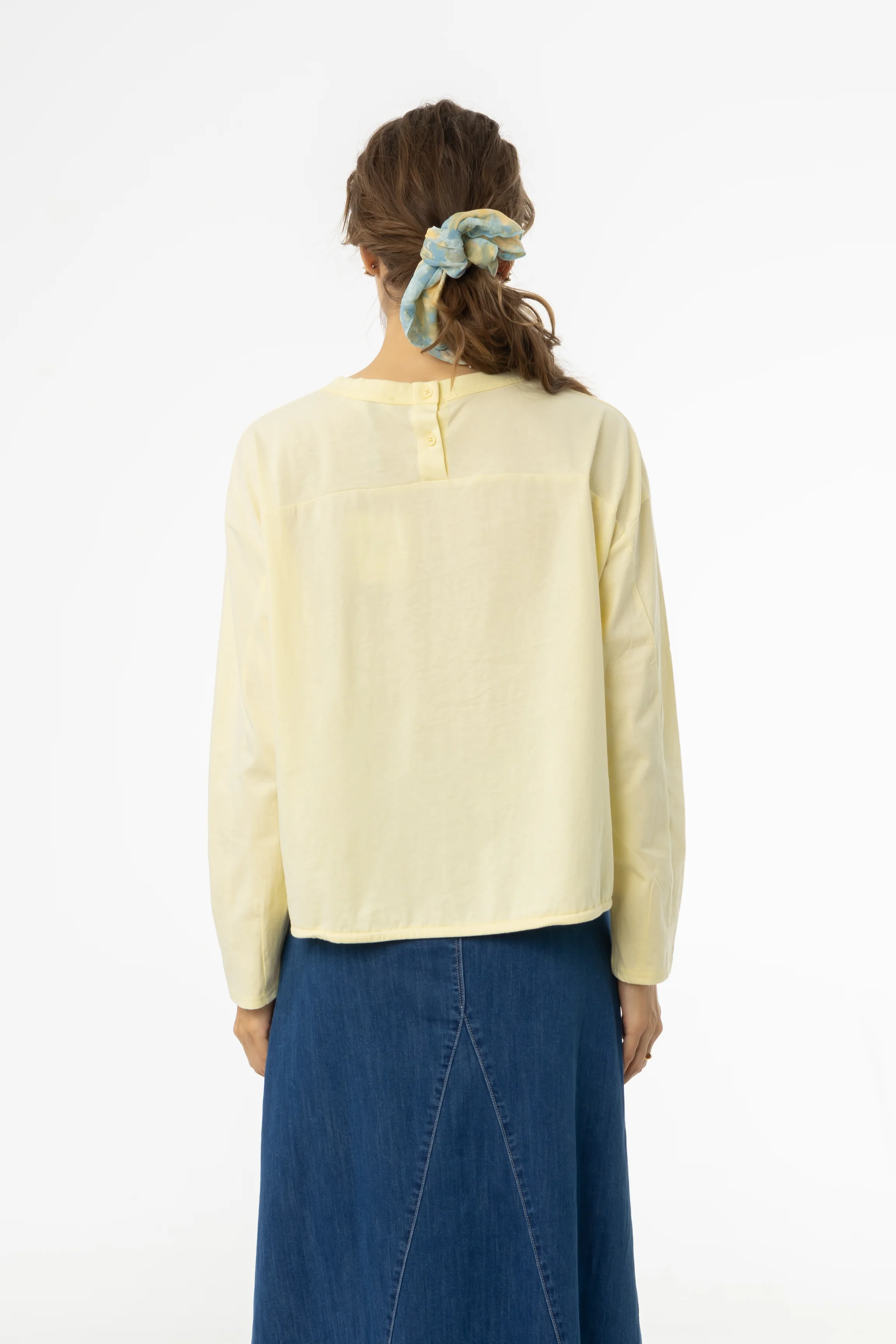 Yellow High Low Drawstring Tee - KJDHW