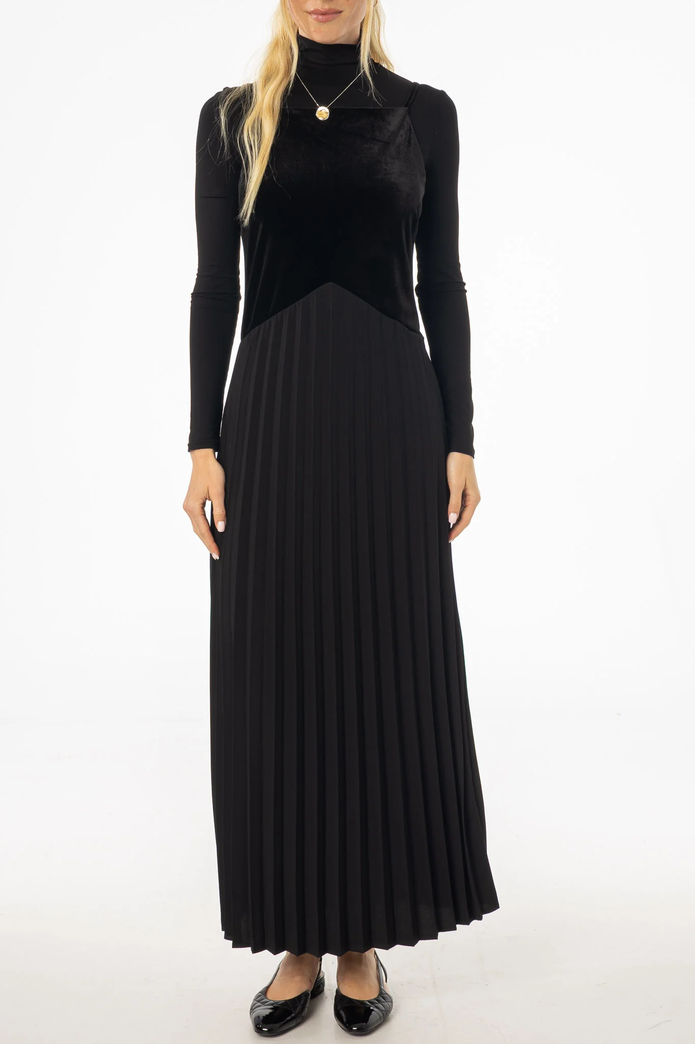 Black Two Tone Fabric Jumper - KJDHW