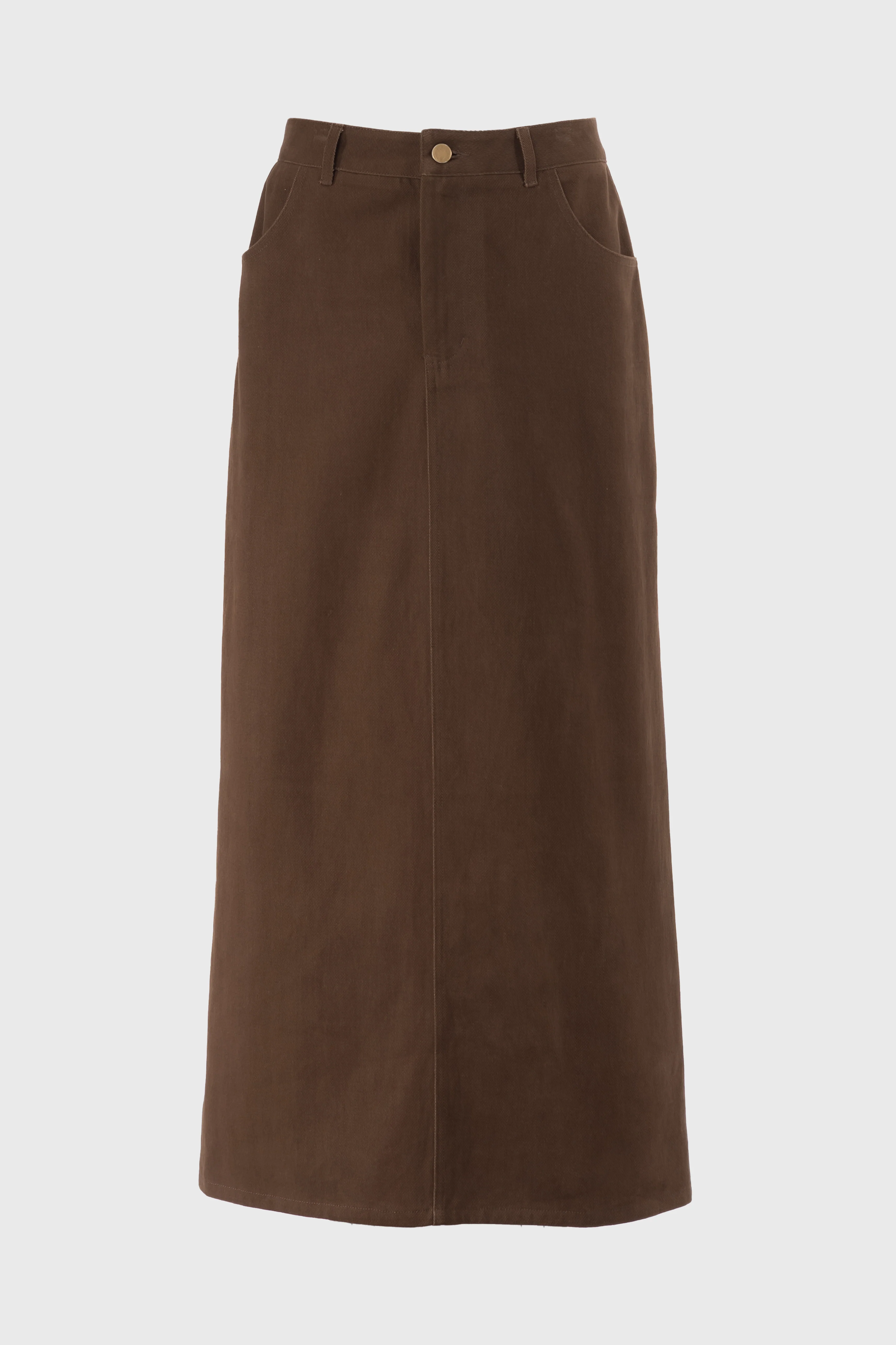 Brown Everyday Denim Skirt - KJDHW