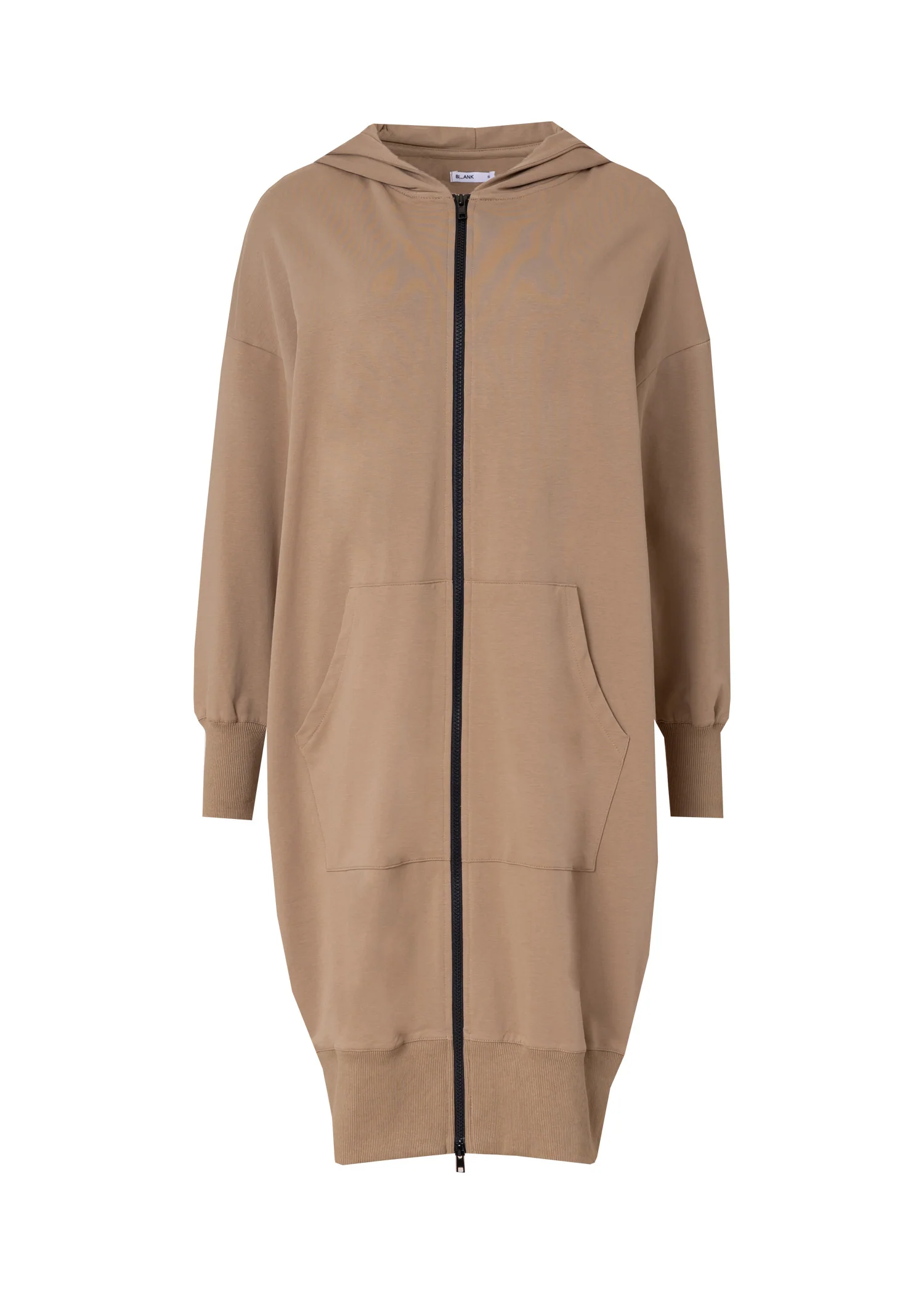 Brown Zipper Sweatshirt Dress - KJDHW