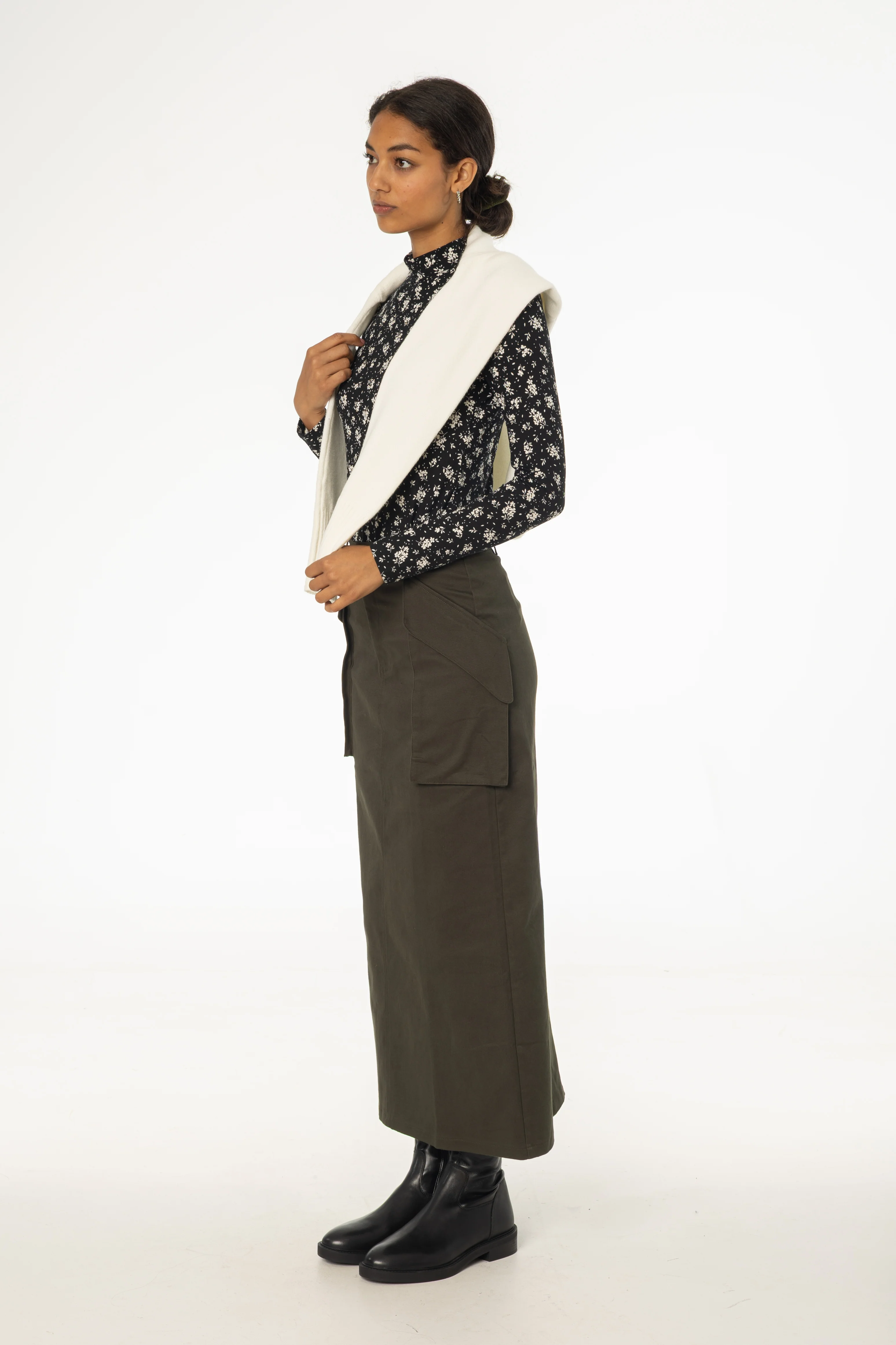 Olive Pocket Cargo Skirt - KJDHW