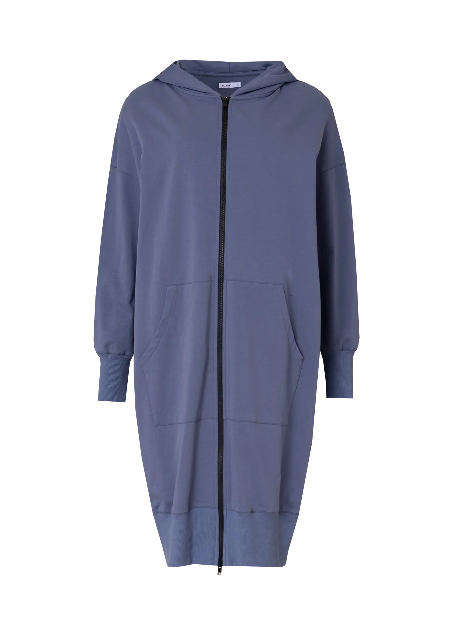 Blue Zipper Sweatshirt Dress - KJDHW