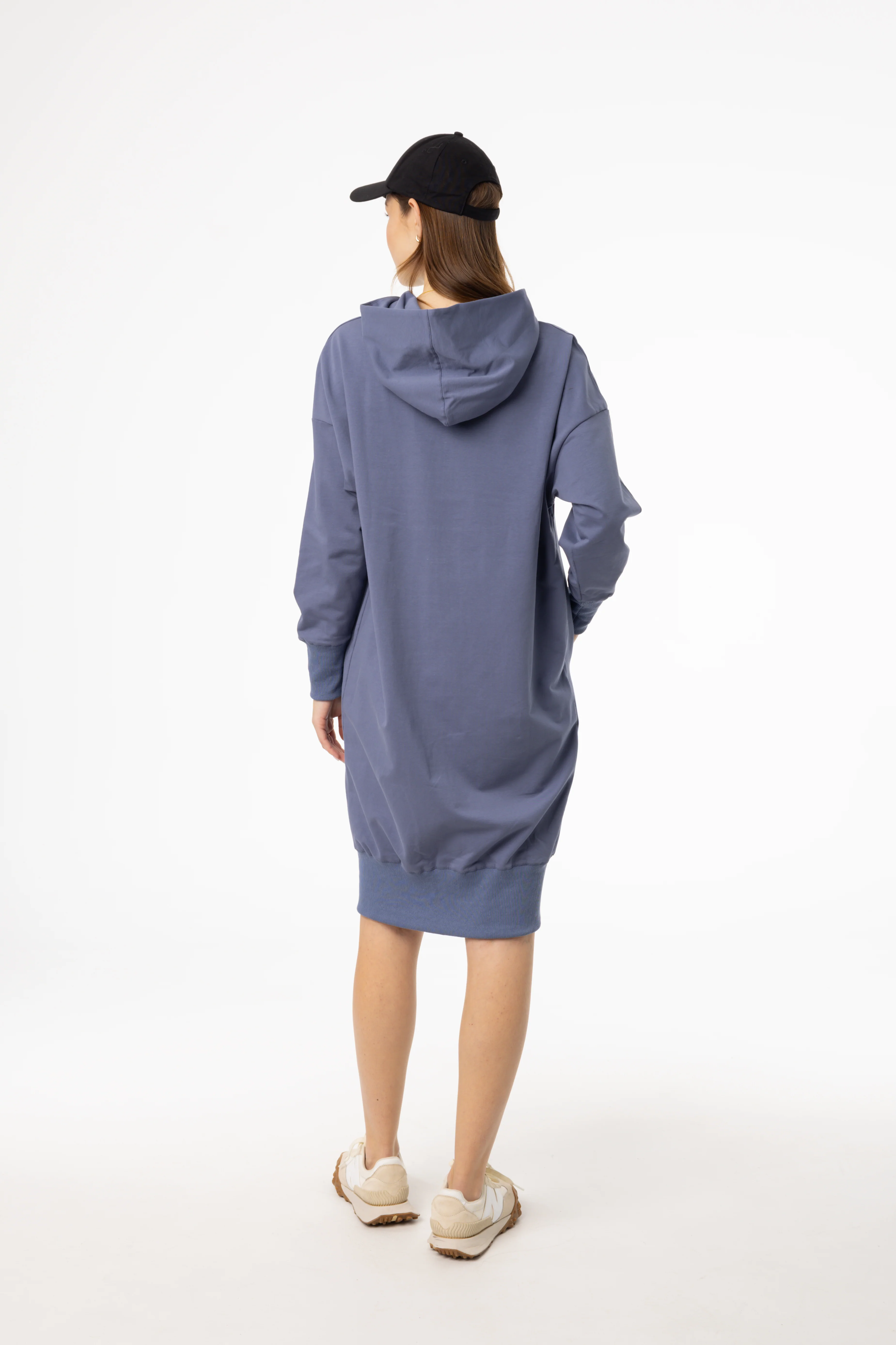 Blue Zipper Sweatshirt Dress - KJDHW