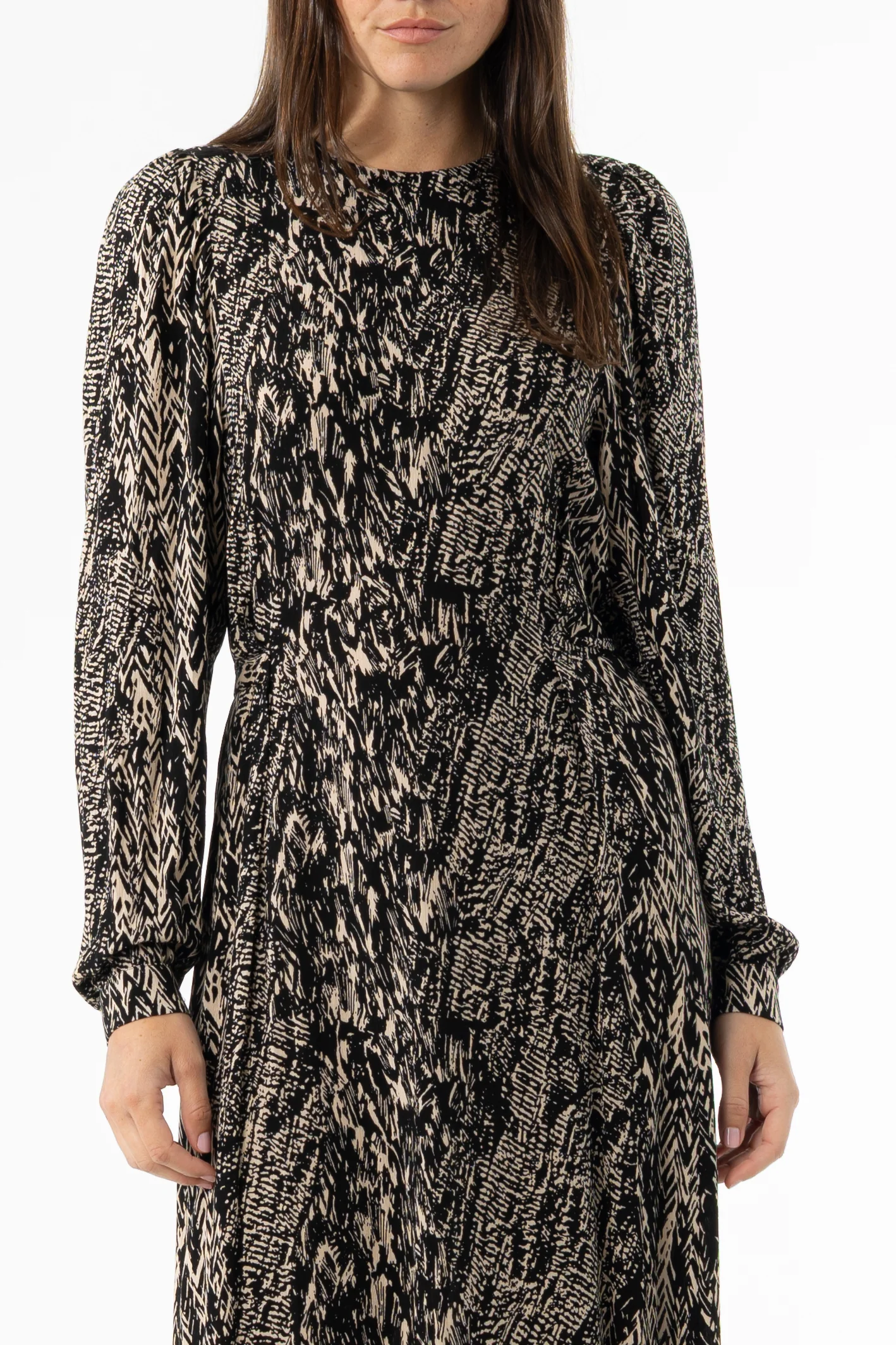 Black Multi Puff Shoulder Maxi Dress - KJDHW