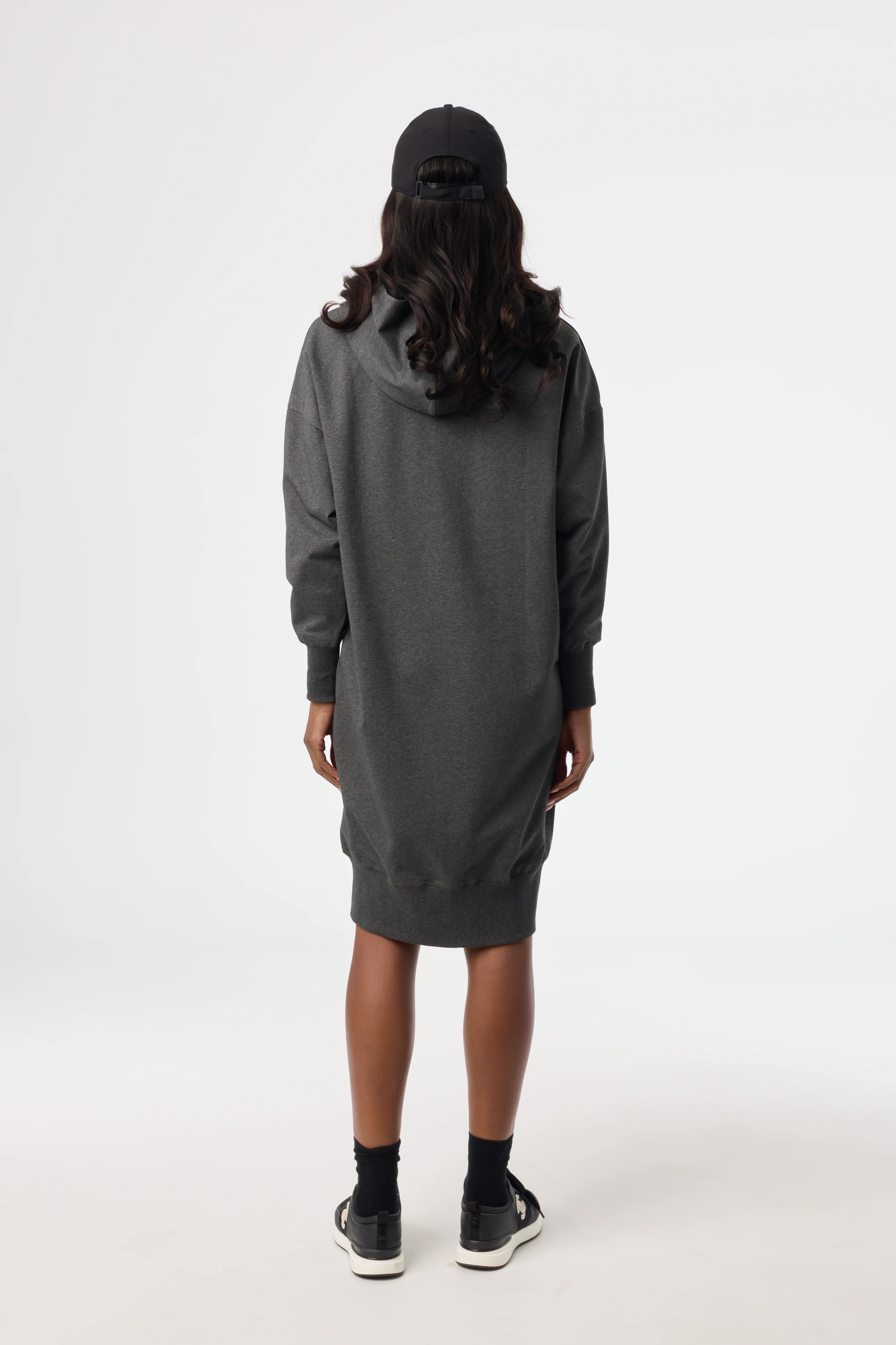 Grey Zipper Sweatshirt Dress - KJDHW