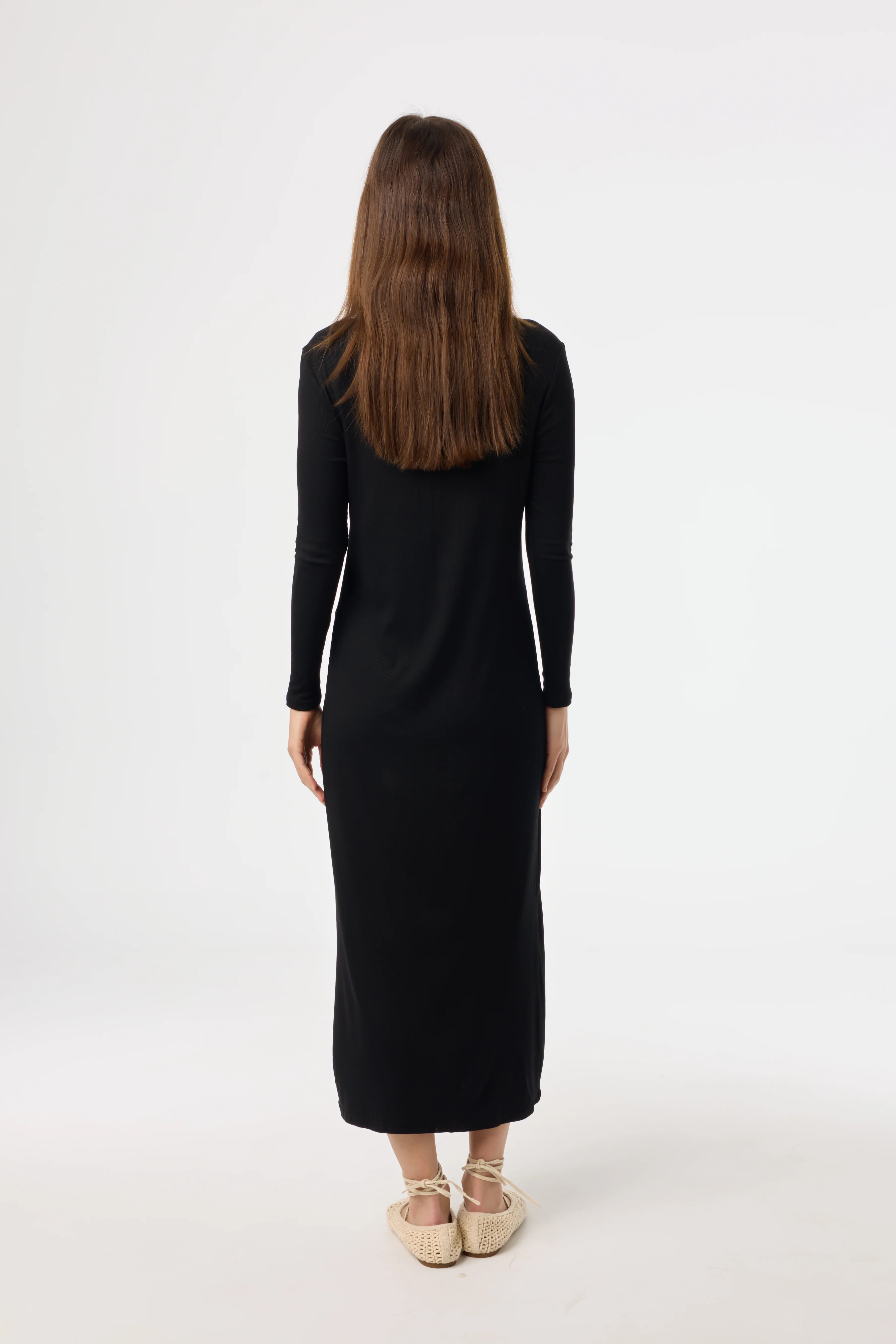 Black Cardi Maxi Dress - KJDHW