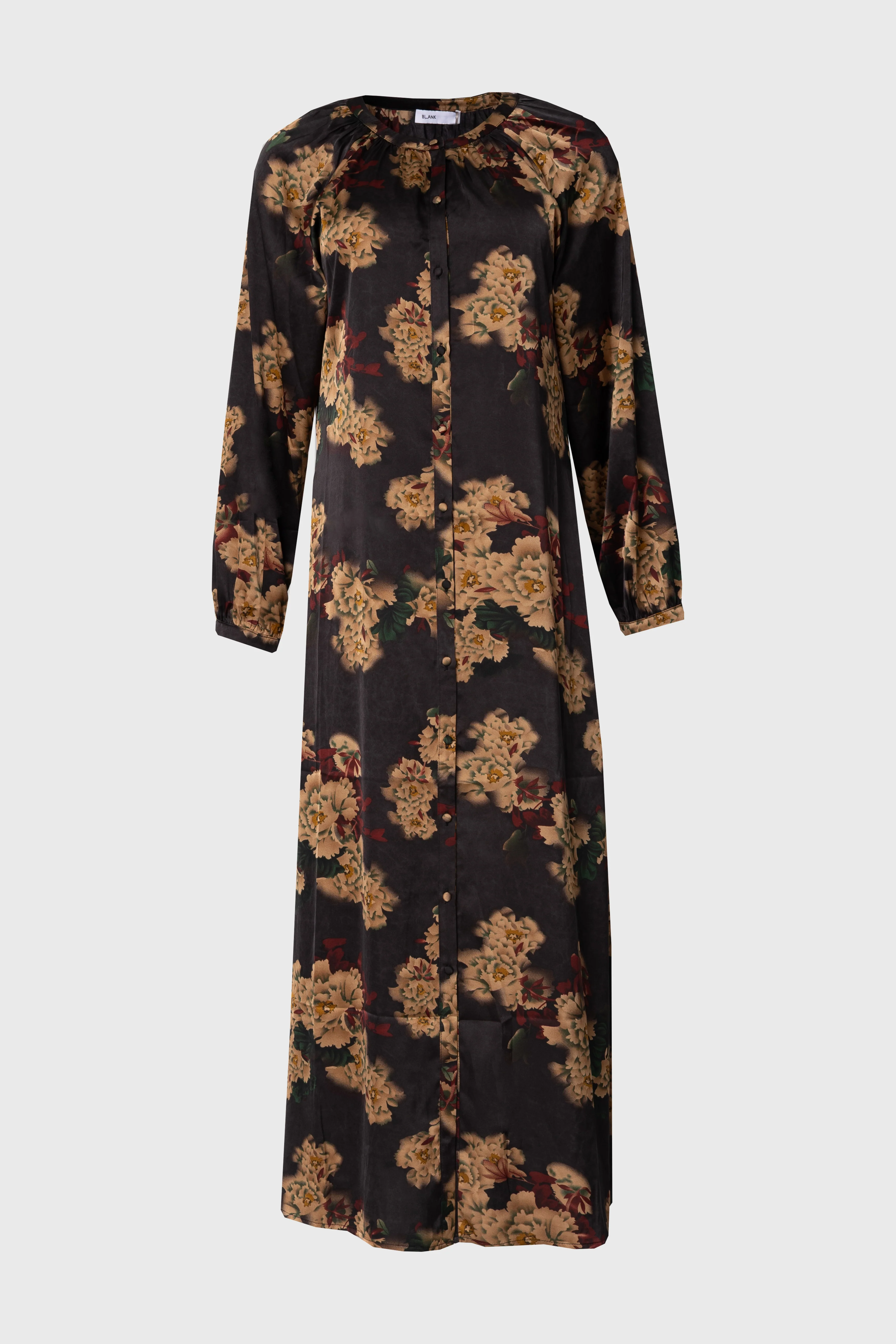 Black Multi Floral Printed Maxi Dress - KJDHW