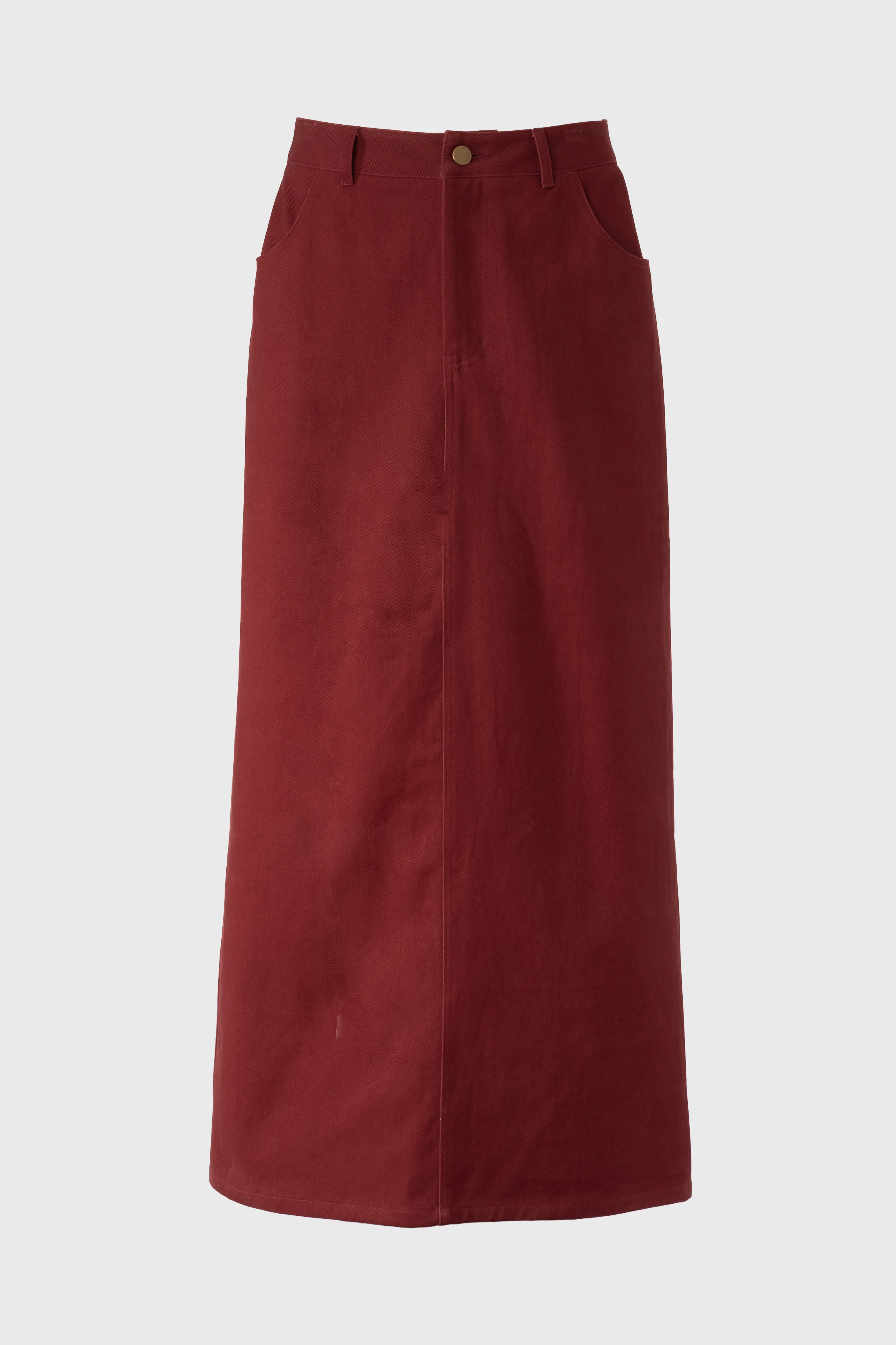Burgundy Everyday Denim Skirt - KJDHW
