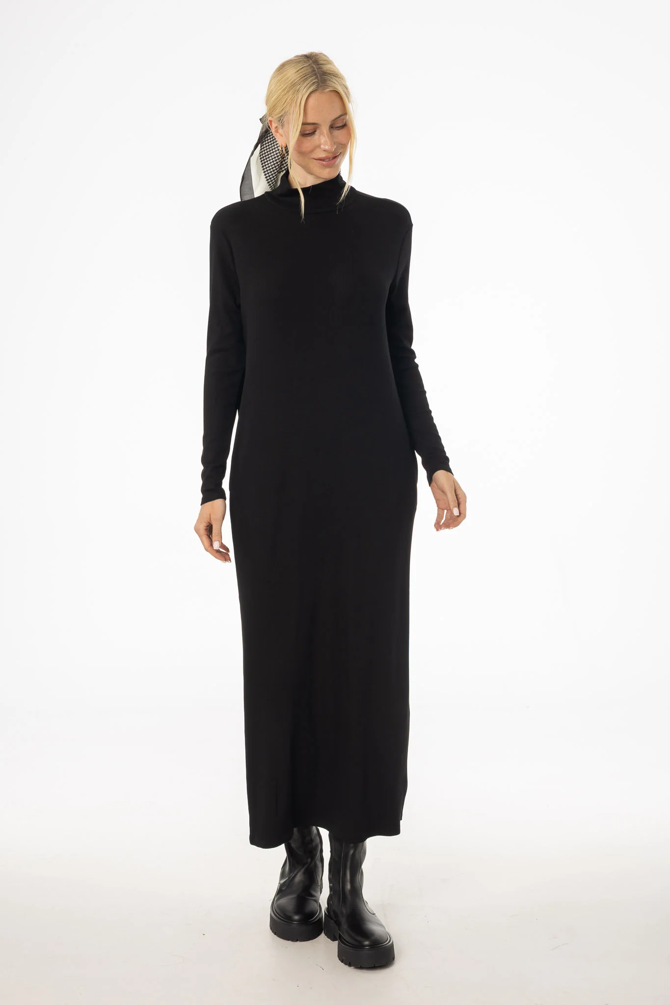 Black Turtleneck Basic Maxi - KJDHW