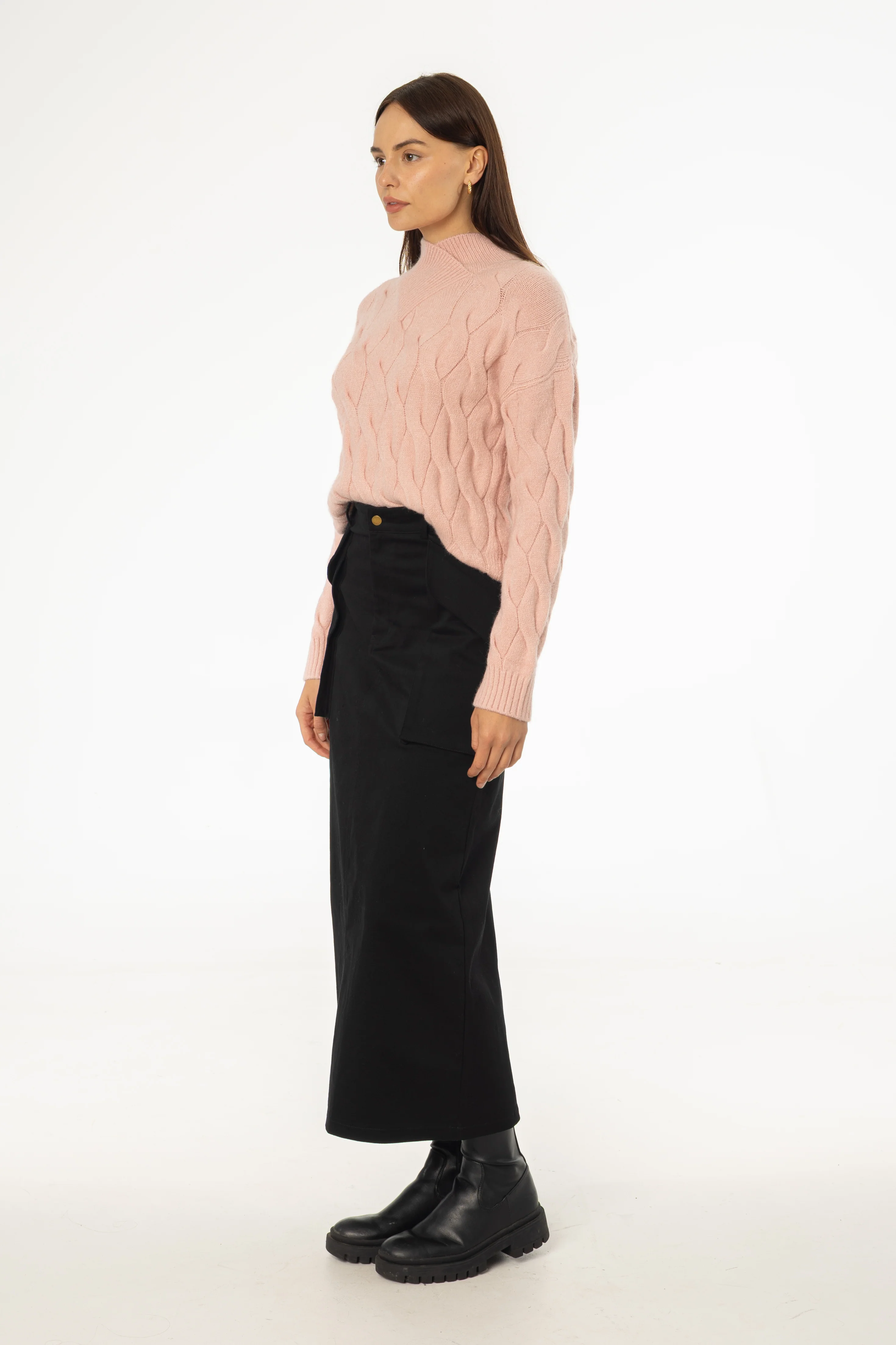 Black Pocket Cargo Skirt - KJDHW