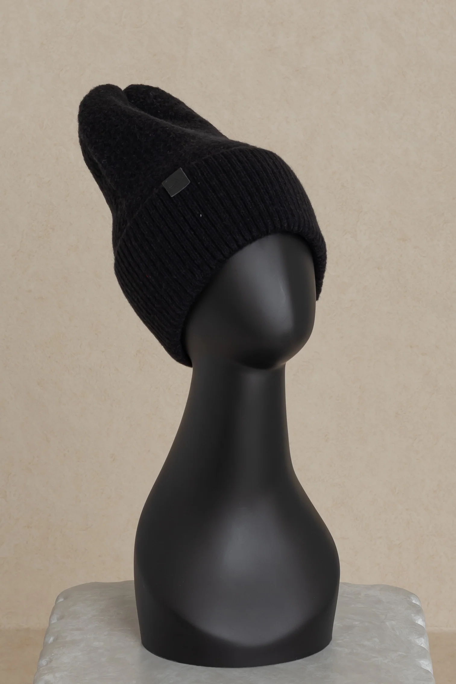 Black Mixed Knit Beanie - KJDHW