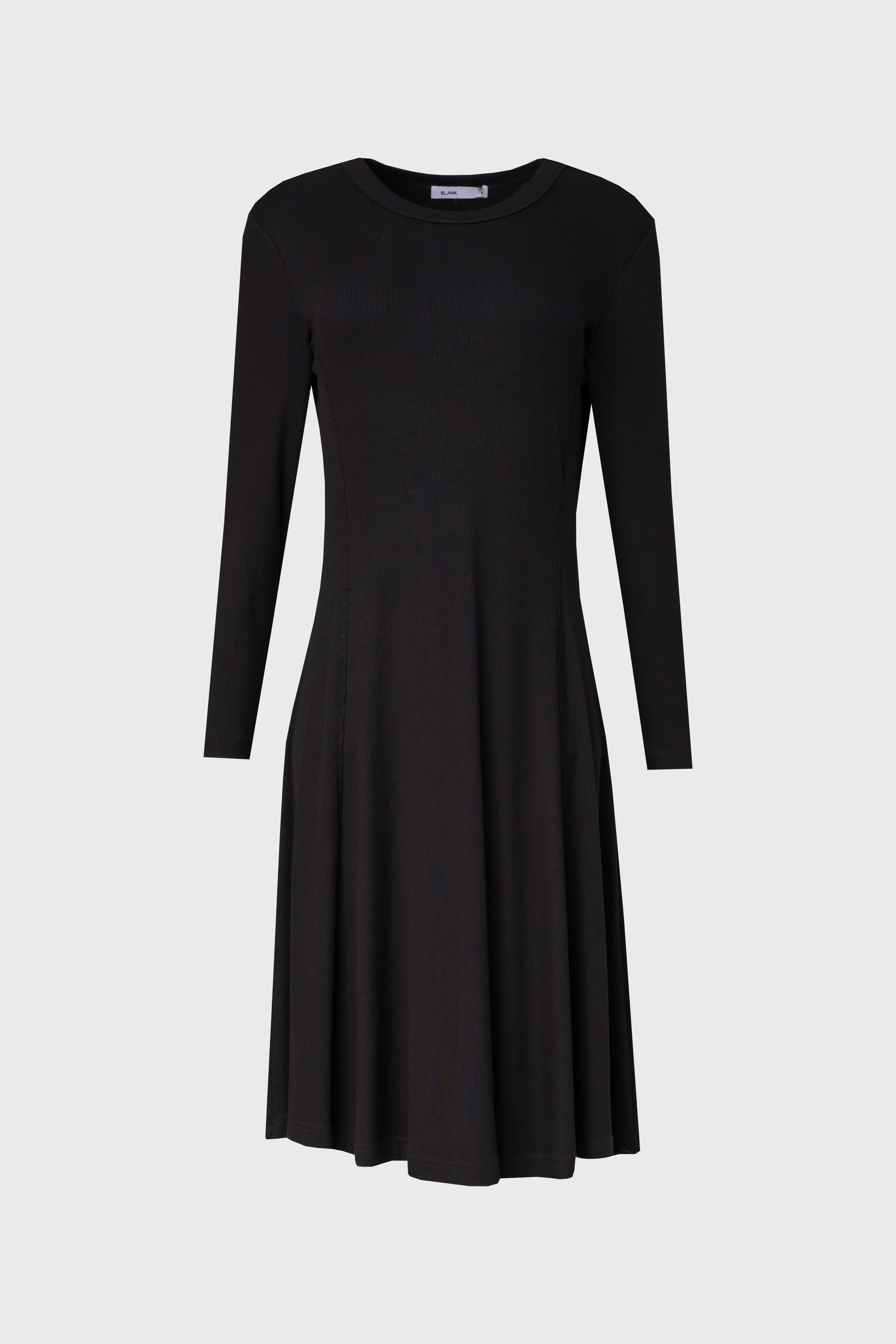 Black Stitched Flare Dress - KJDHW