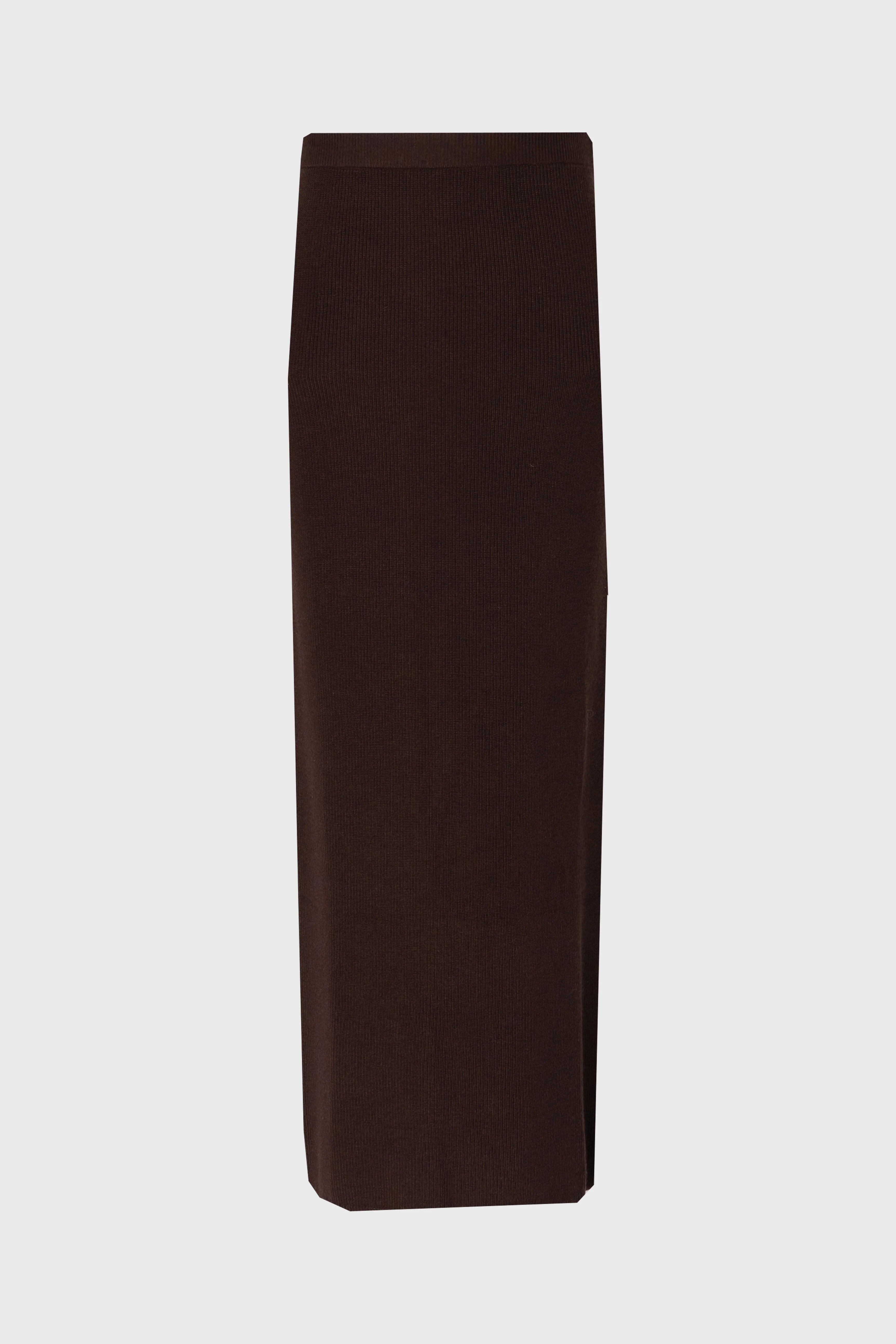 Brown Knit Maxi Skirt - KJDHW