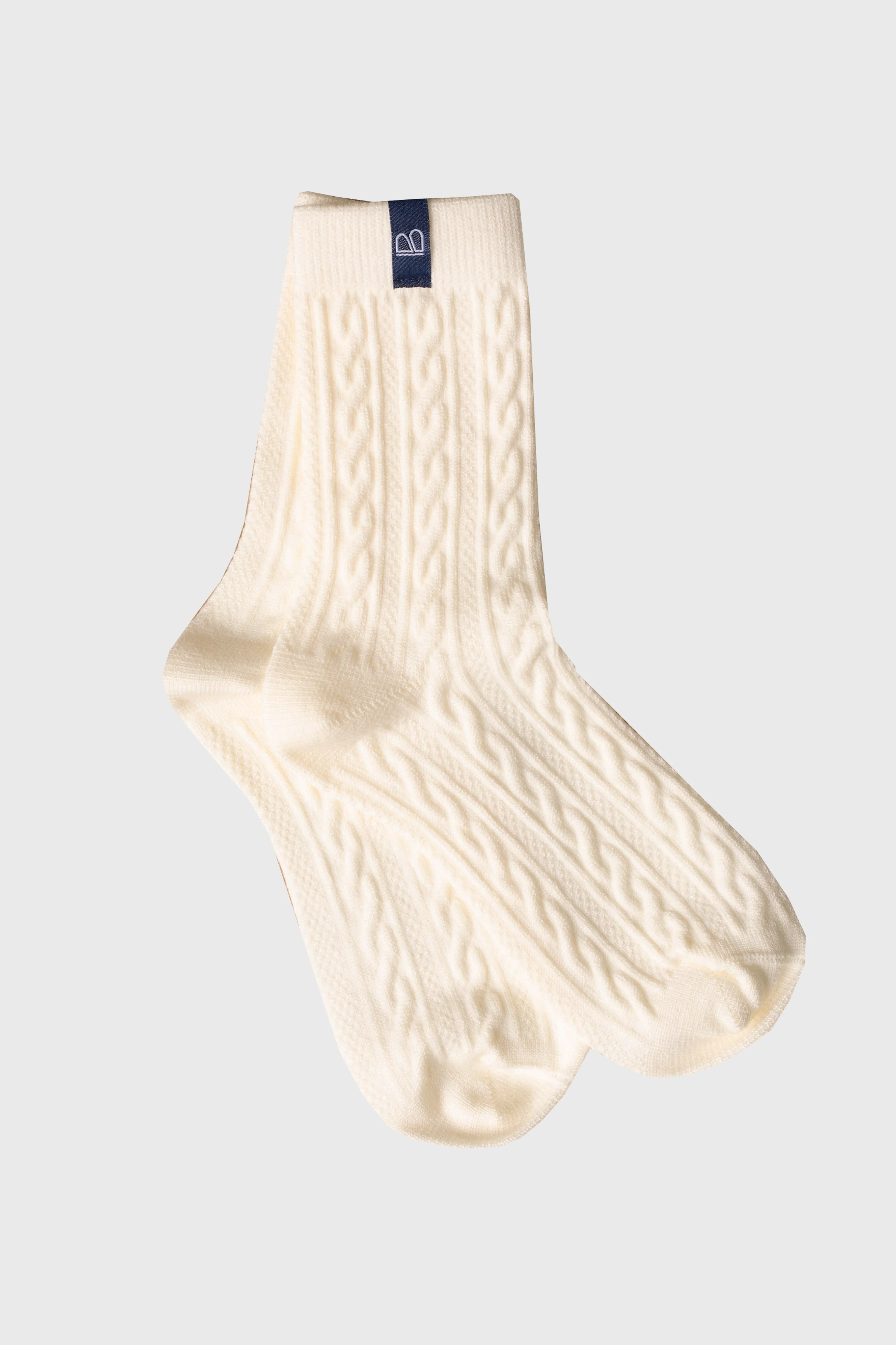 Cream Cable Knit Socks - KJDHW