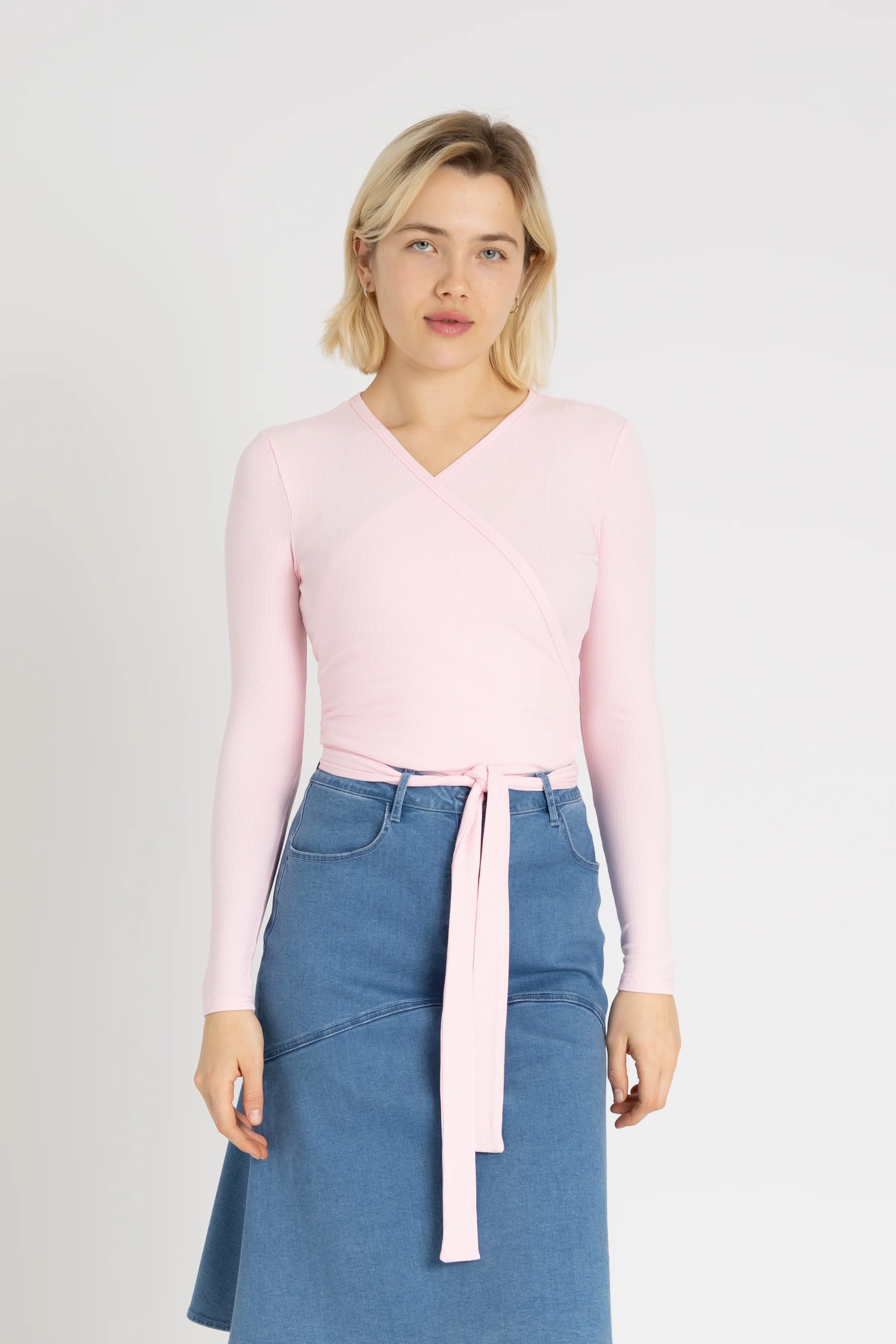 Light Pink Wrap Tee - KJDHW