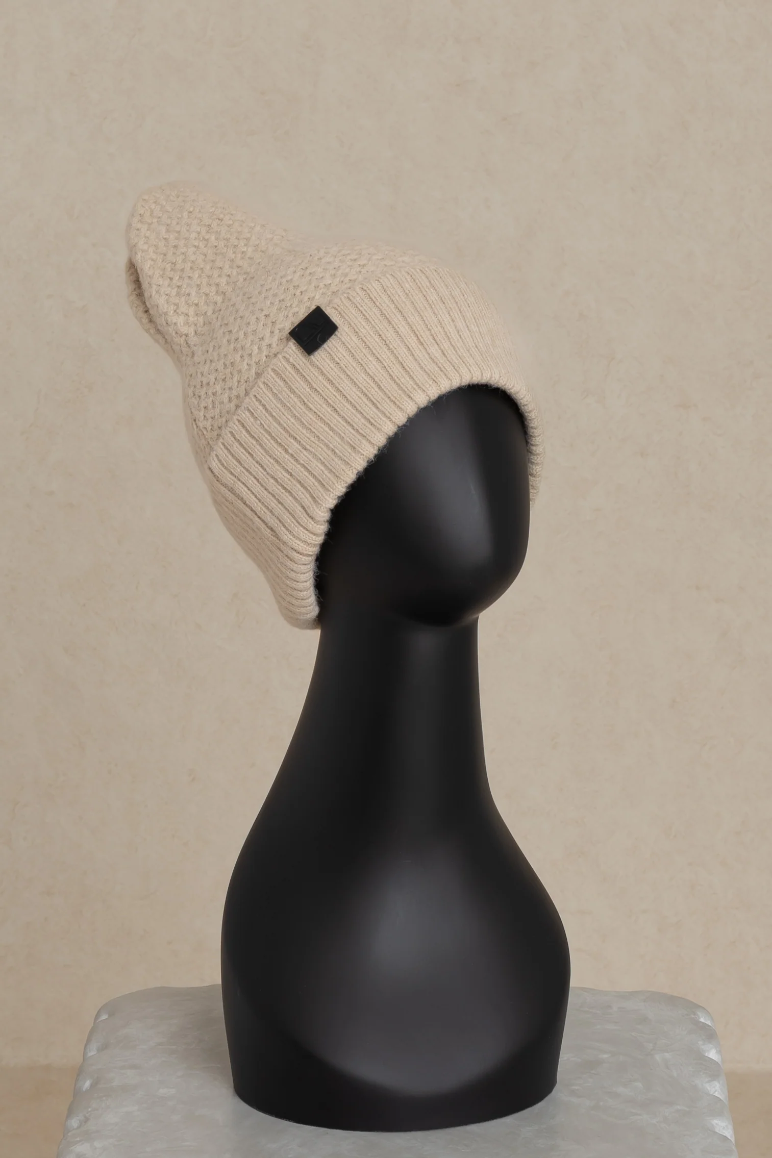 Oatmeal Mixed Knit Beanie - KJDHW