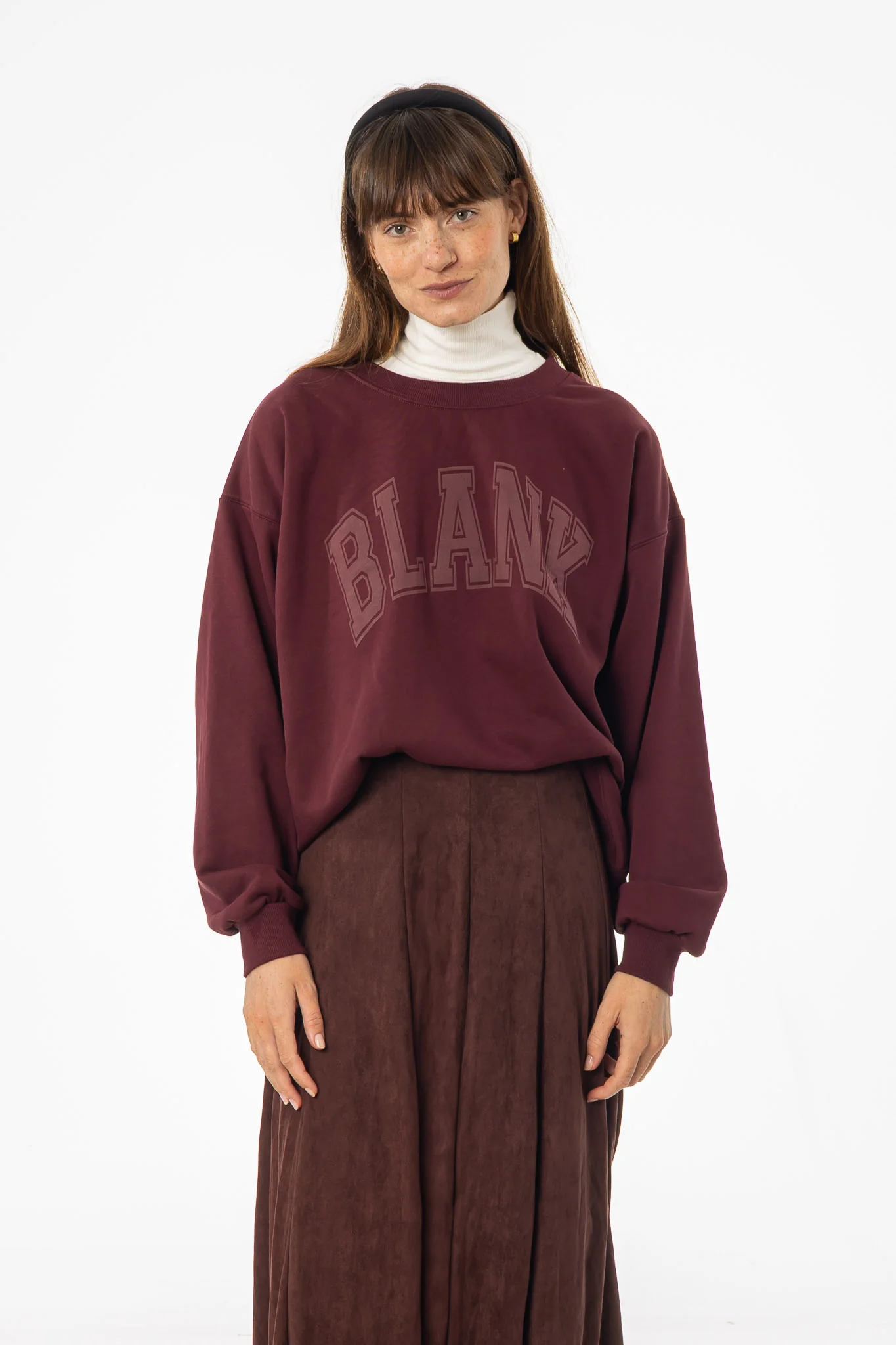 Burgundy Blank Sweatshirt - KJDHW