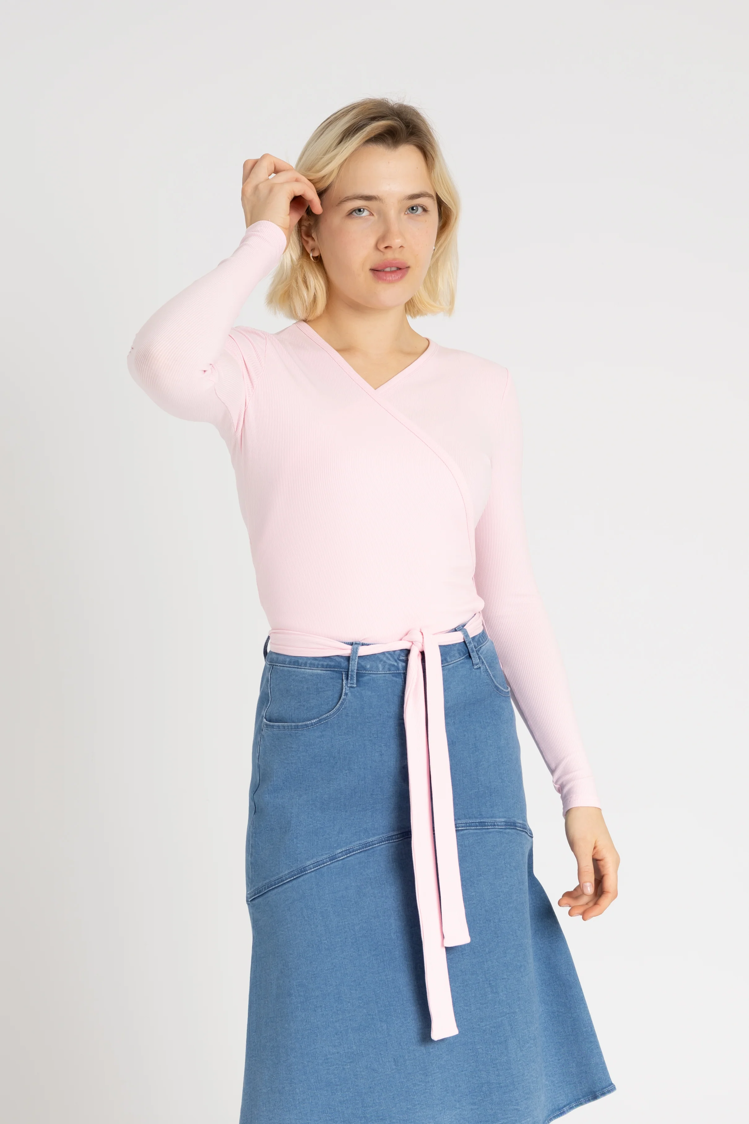 Light Pink Wrap Tee - KJDHW