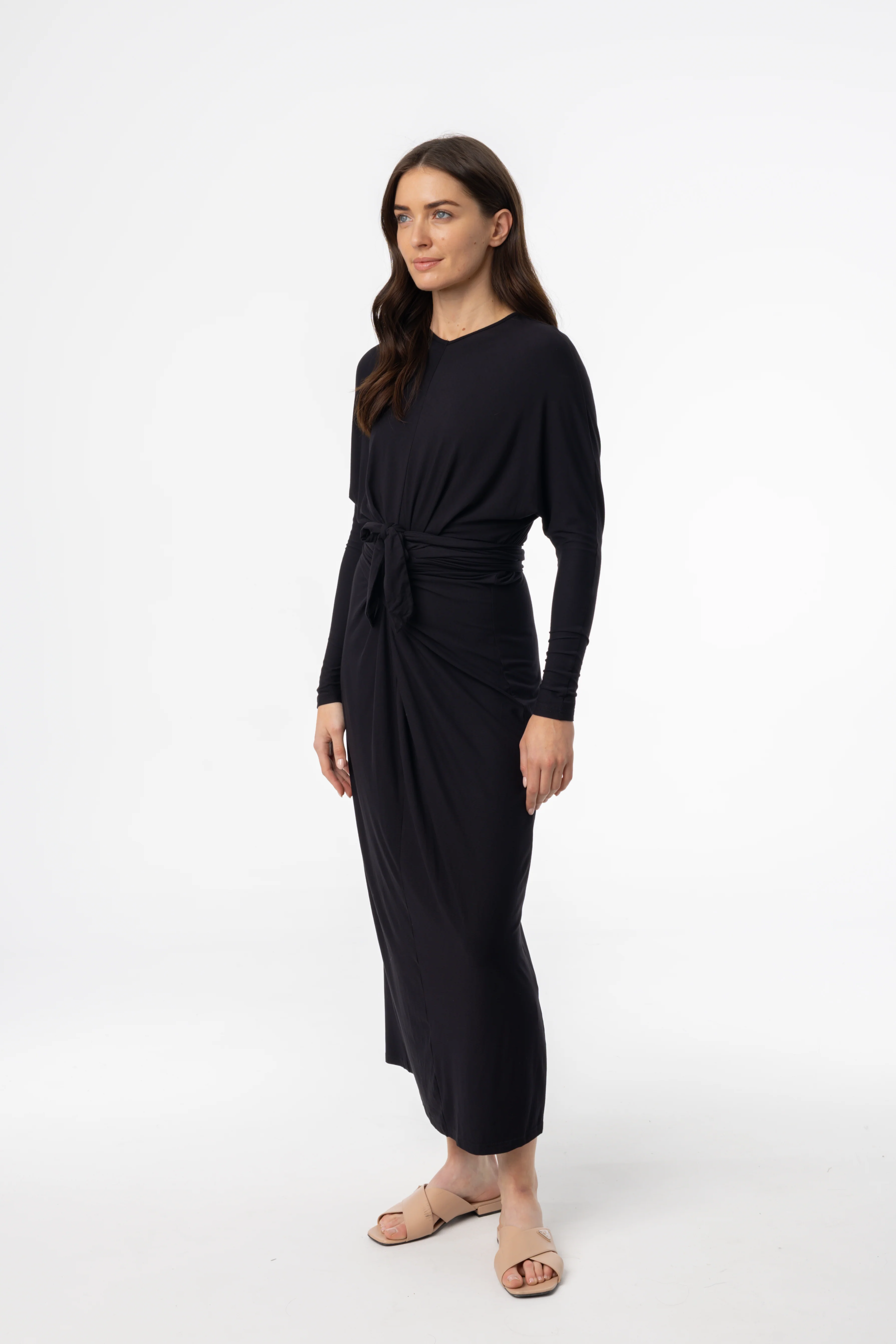 Black Tie Wrap Maxi - KJDHW