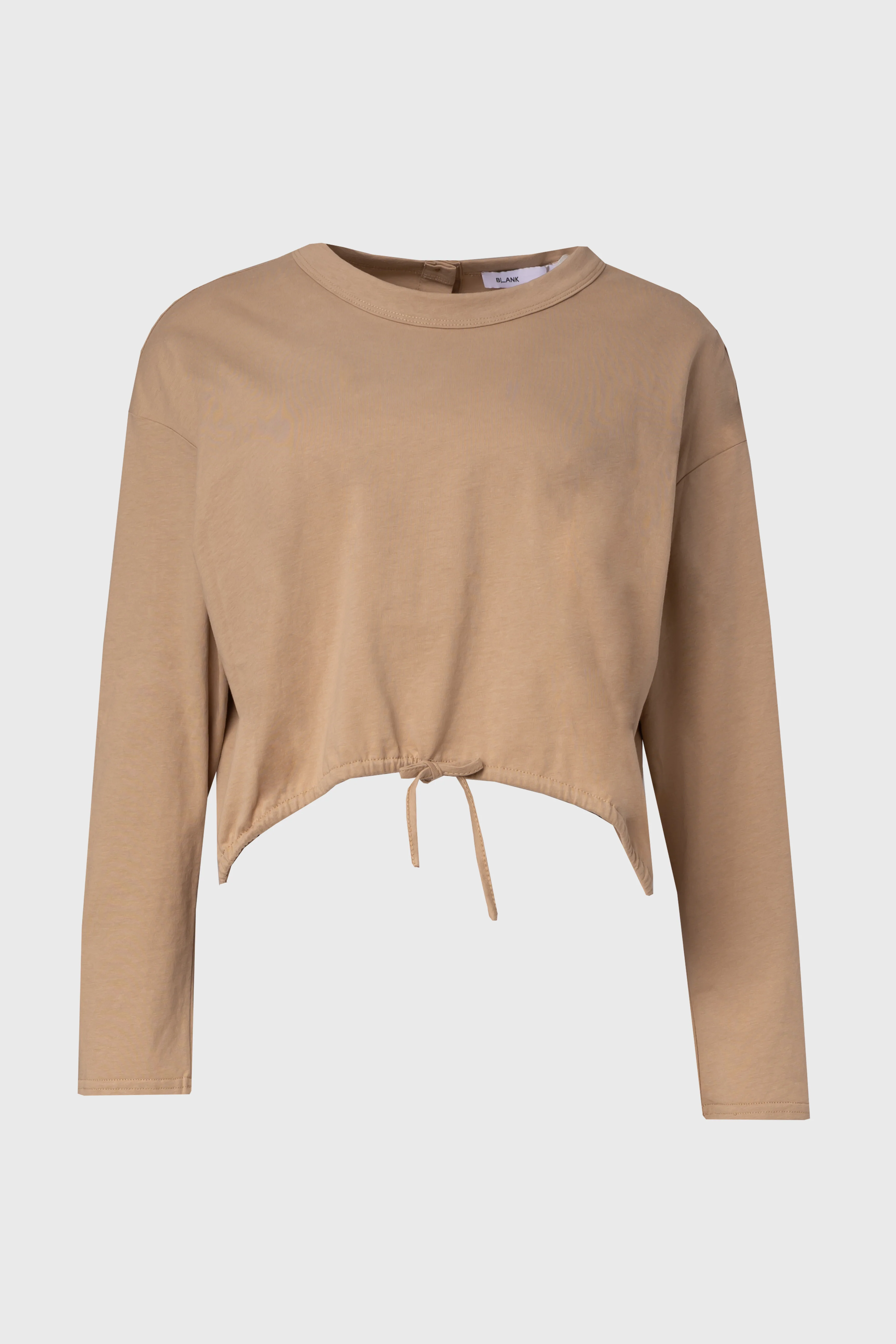 Tan High Low Drawstring Tee - KJDHW