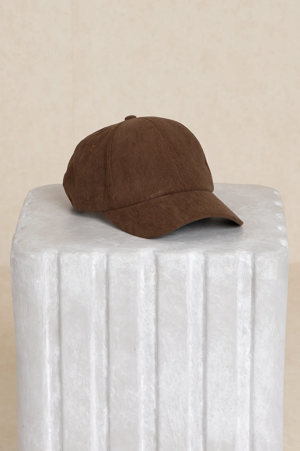 Brown Corduroy Cap - KJDHW