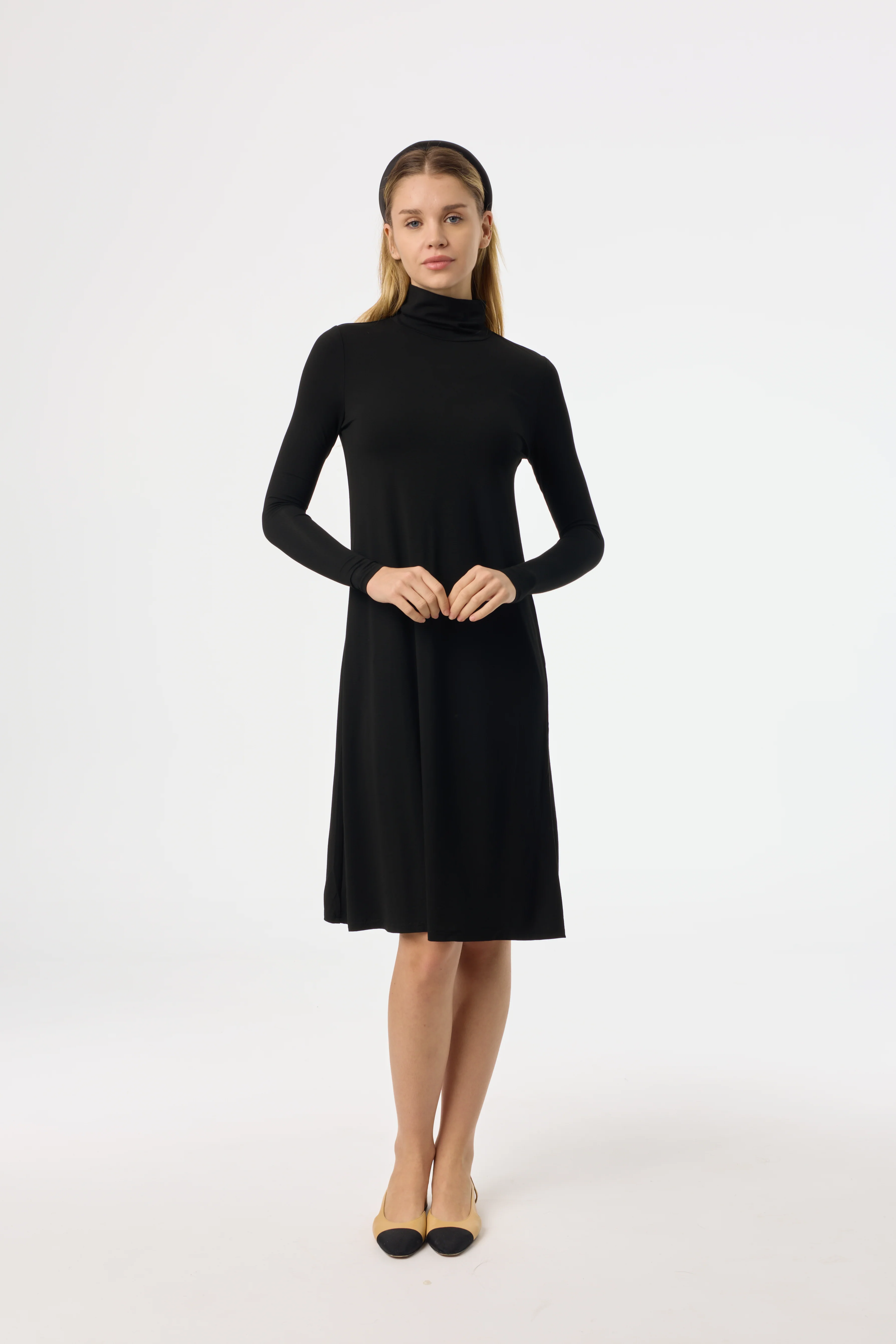 Black Turtleneck Dress - KJDHW