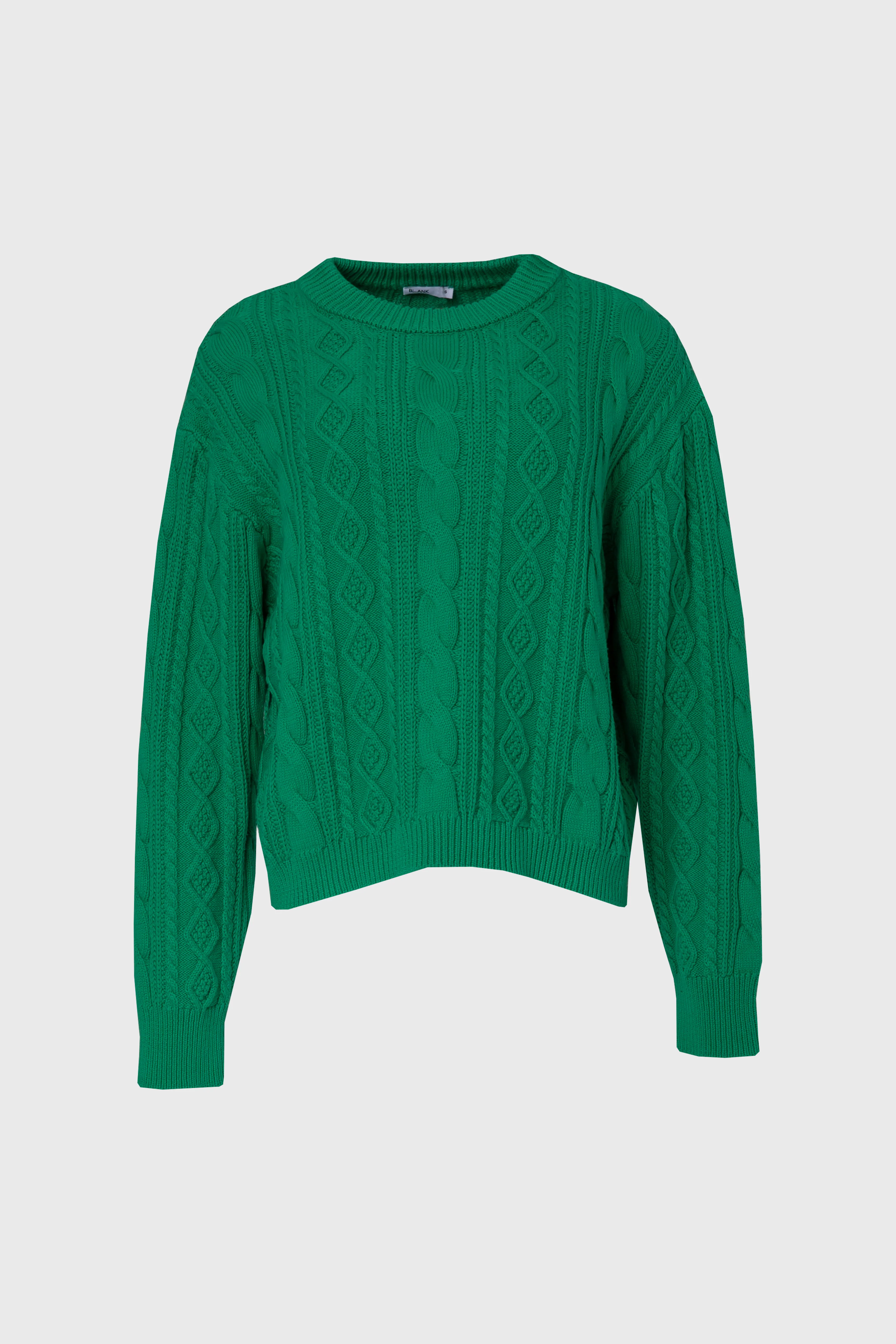 Green Tri Knit Sweater - KJDHW