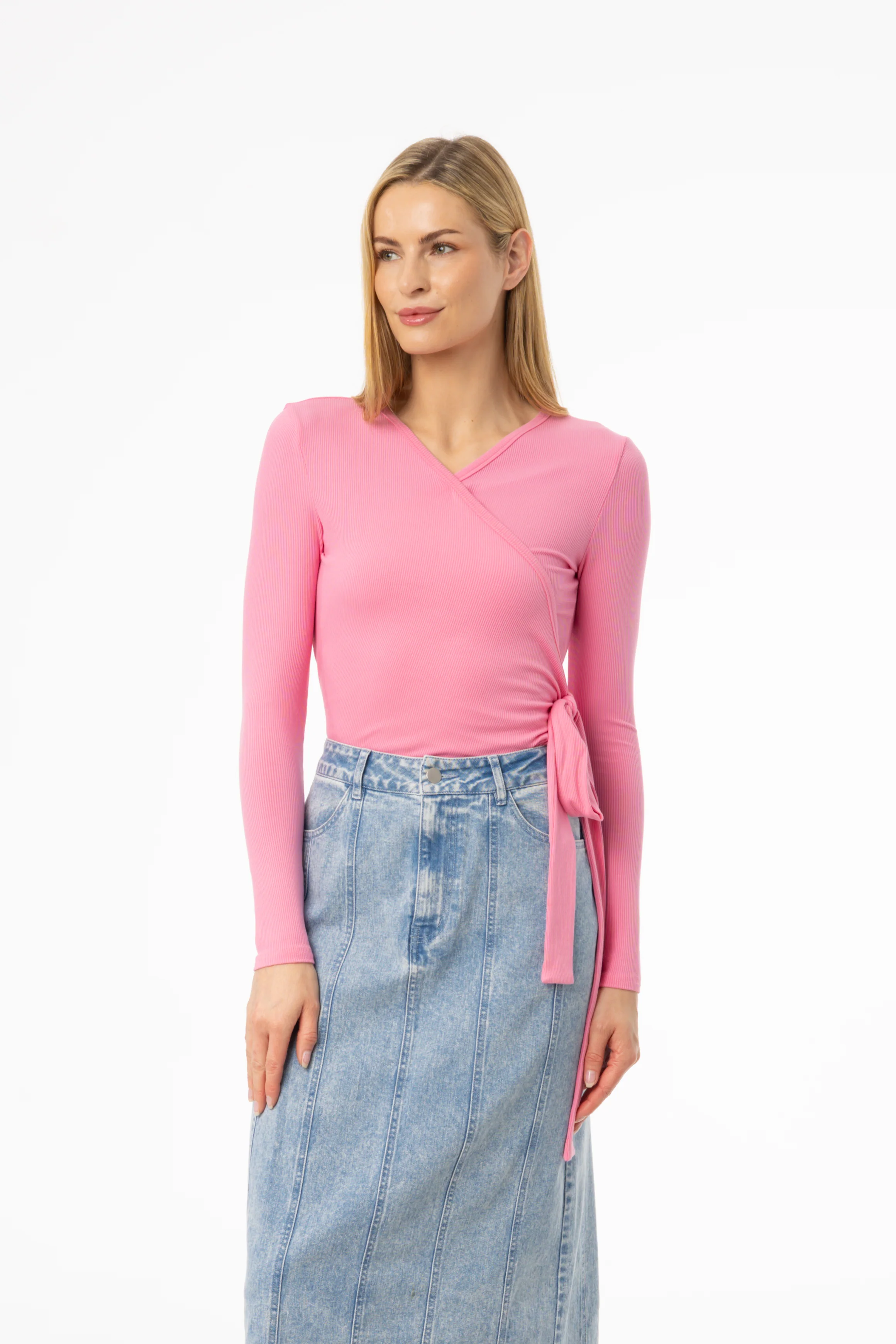 Pink Wrap Tee - KJDHW