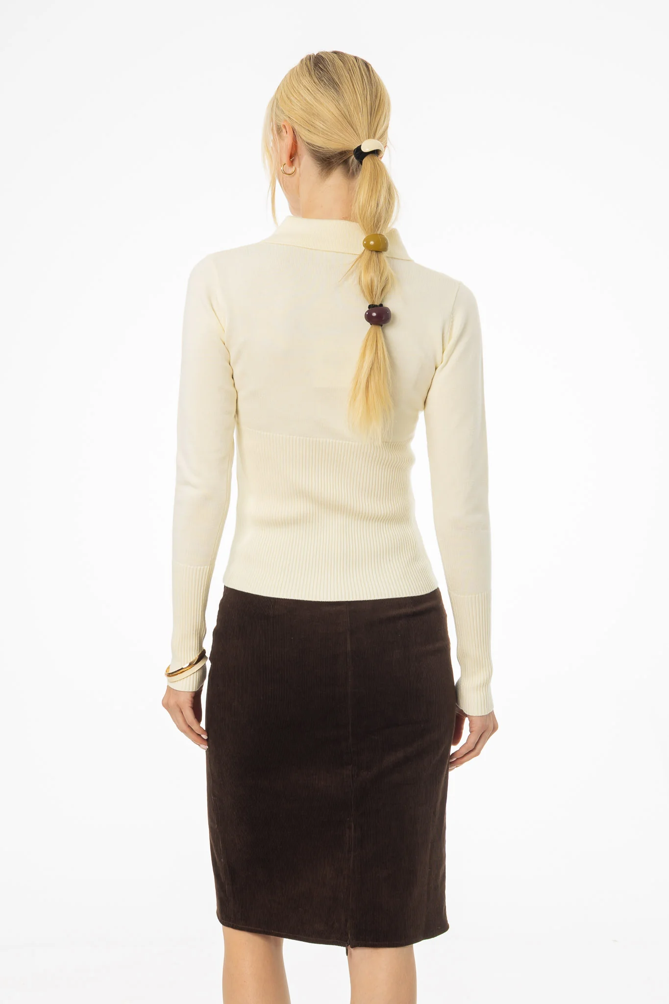 Cream Waisted Cardigan - KJDHW