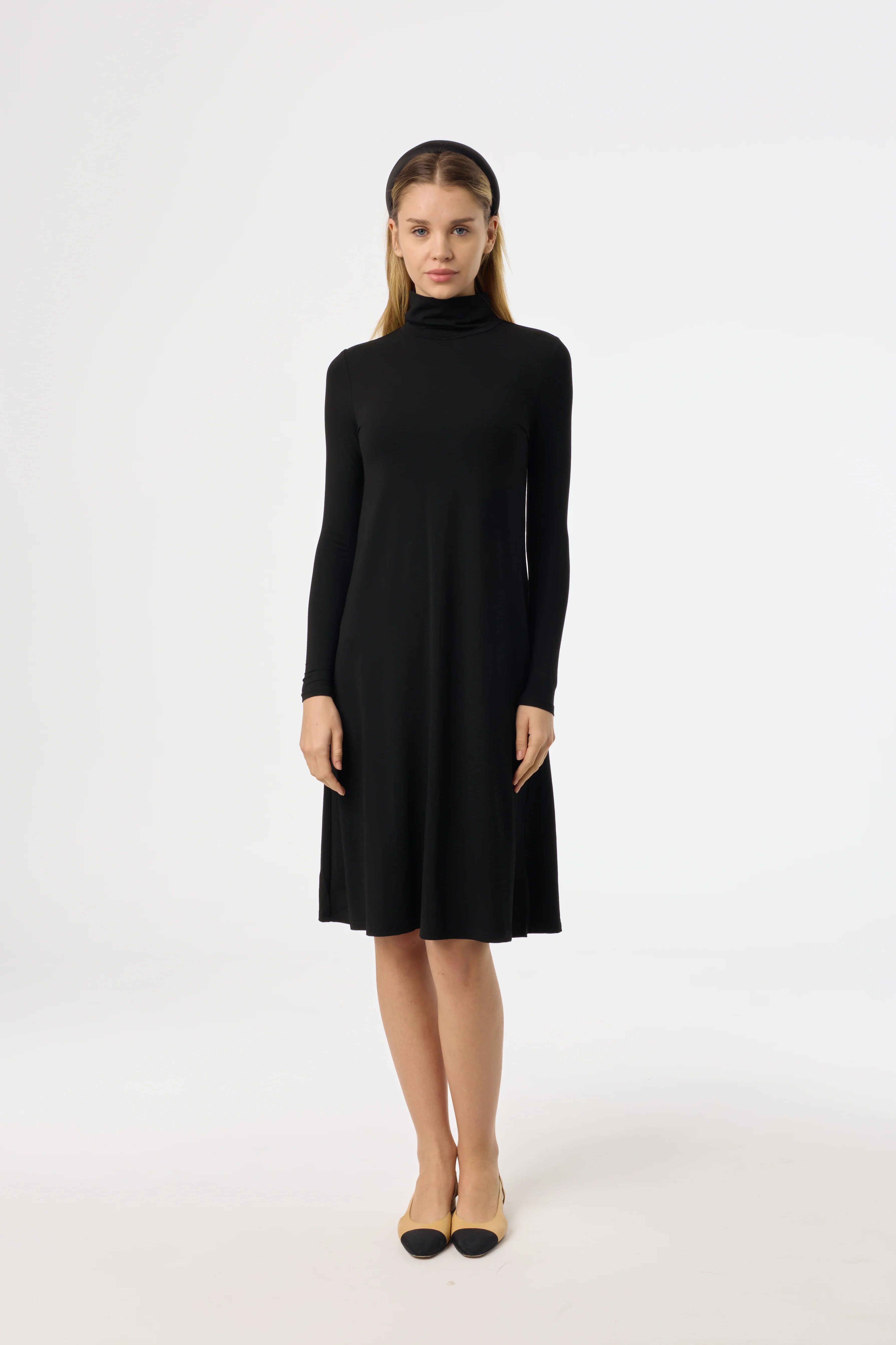 Black Turtleneck Dress - KJDHW