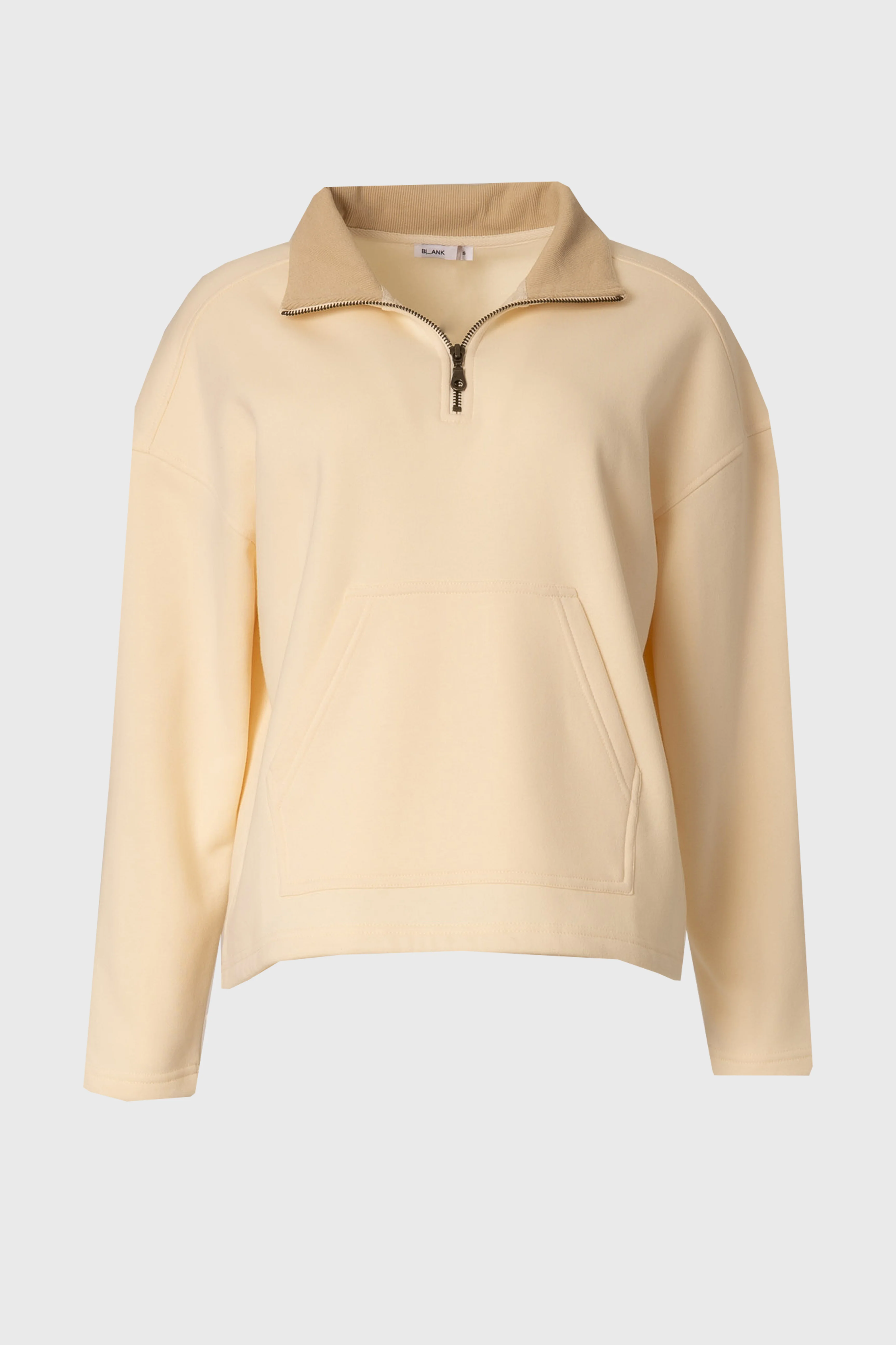 Cream Quarter Zip Sweater - KJDHW