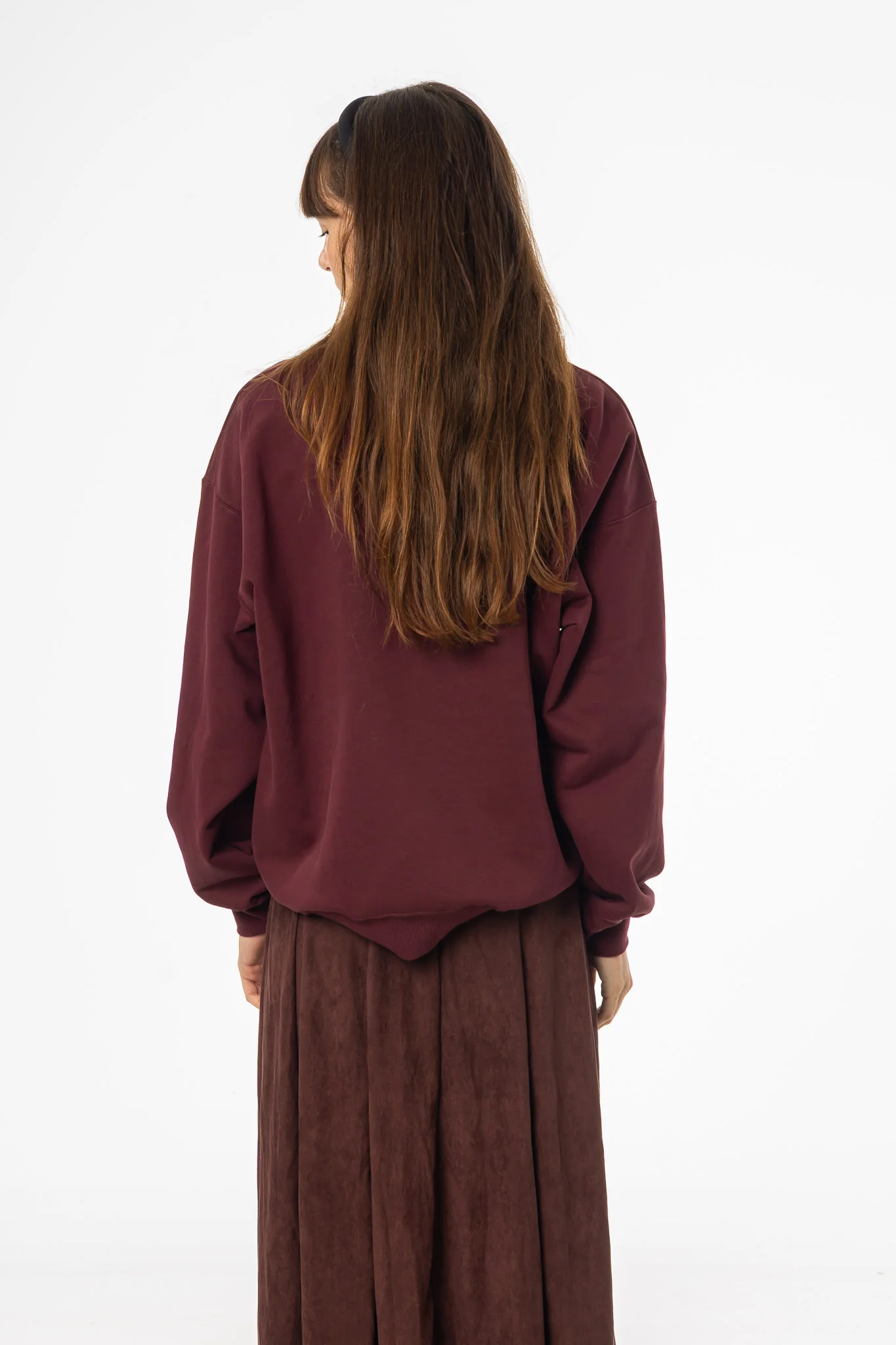 Burgundy Blank Sweatshirt - KJDHW