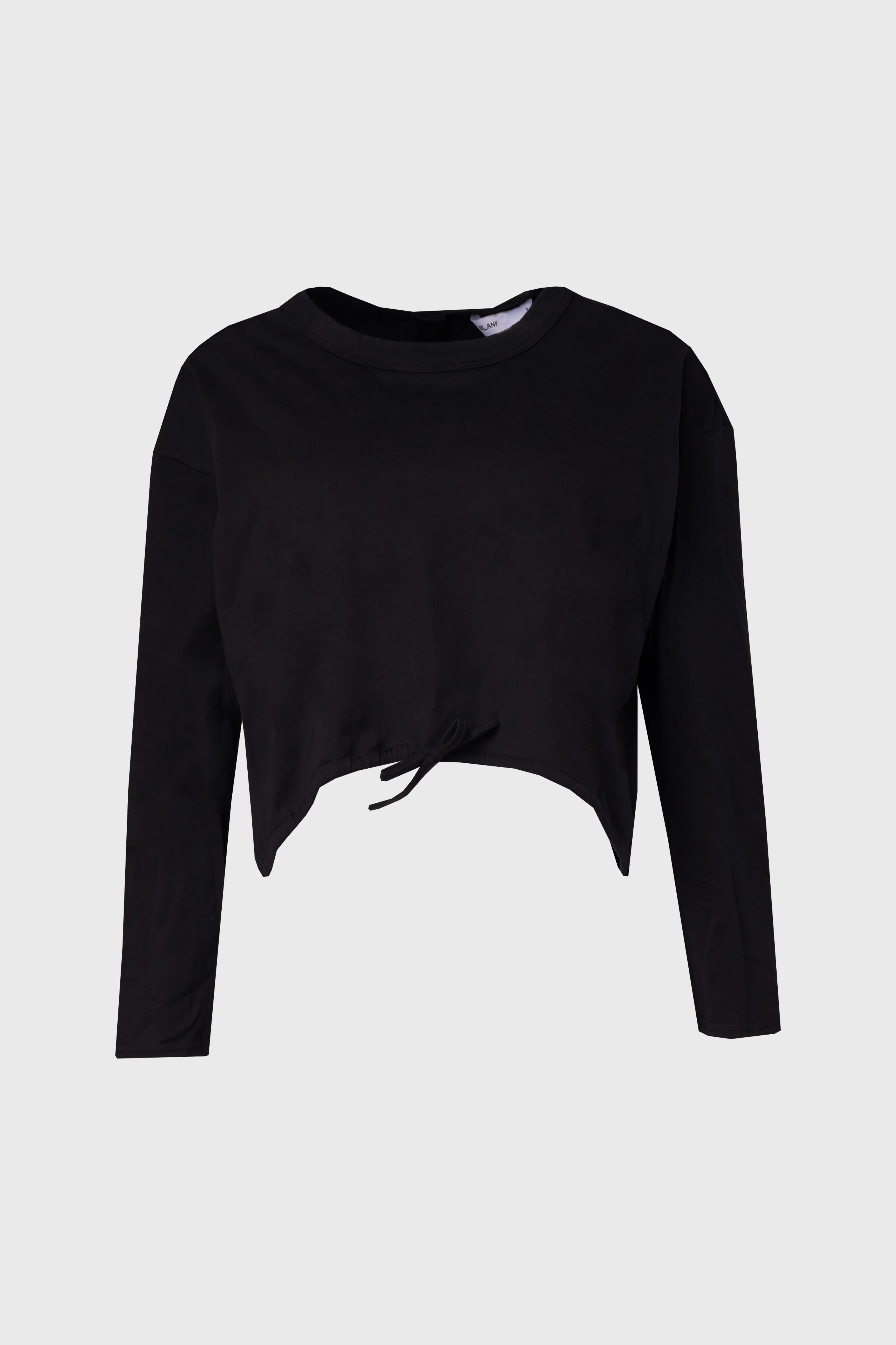 Black High Low Drawstring Tee - KJDHW