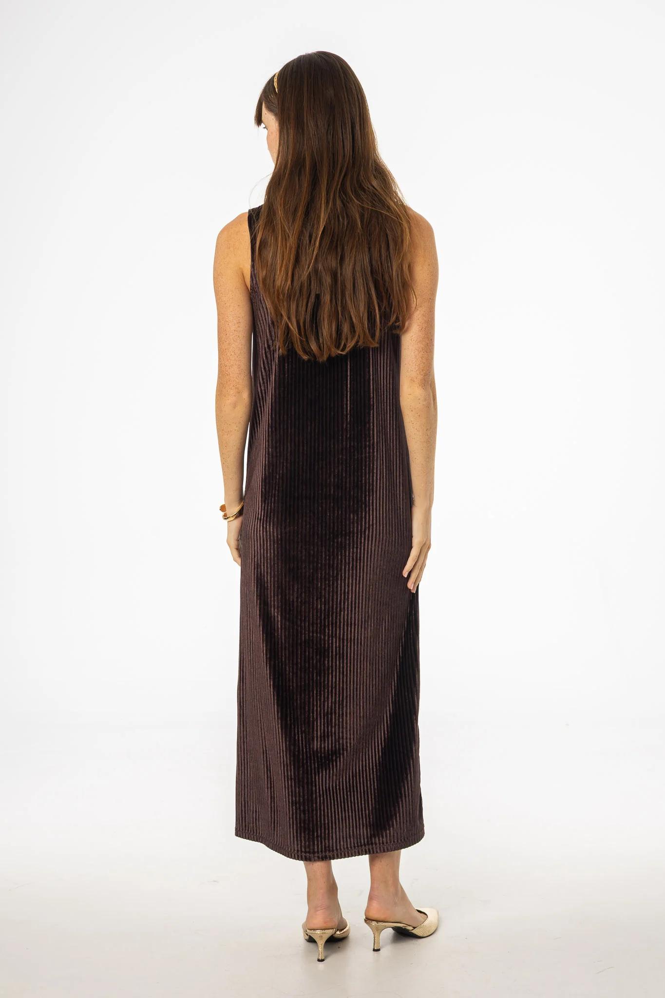 Brown Ribbed Velour Jumper - KJDHW