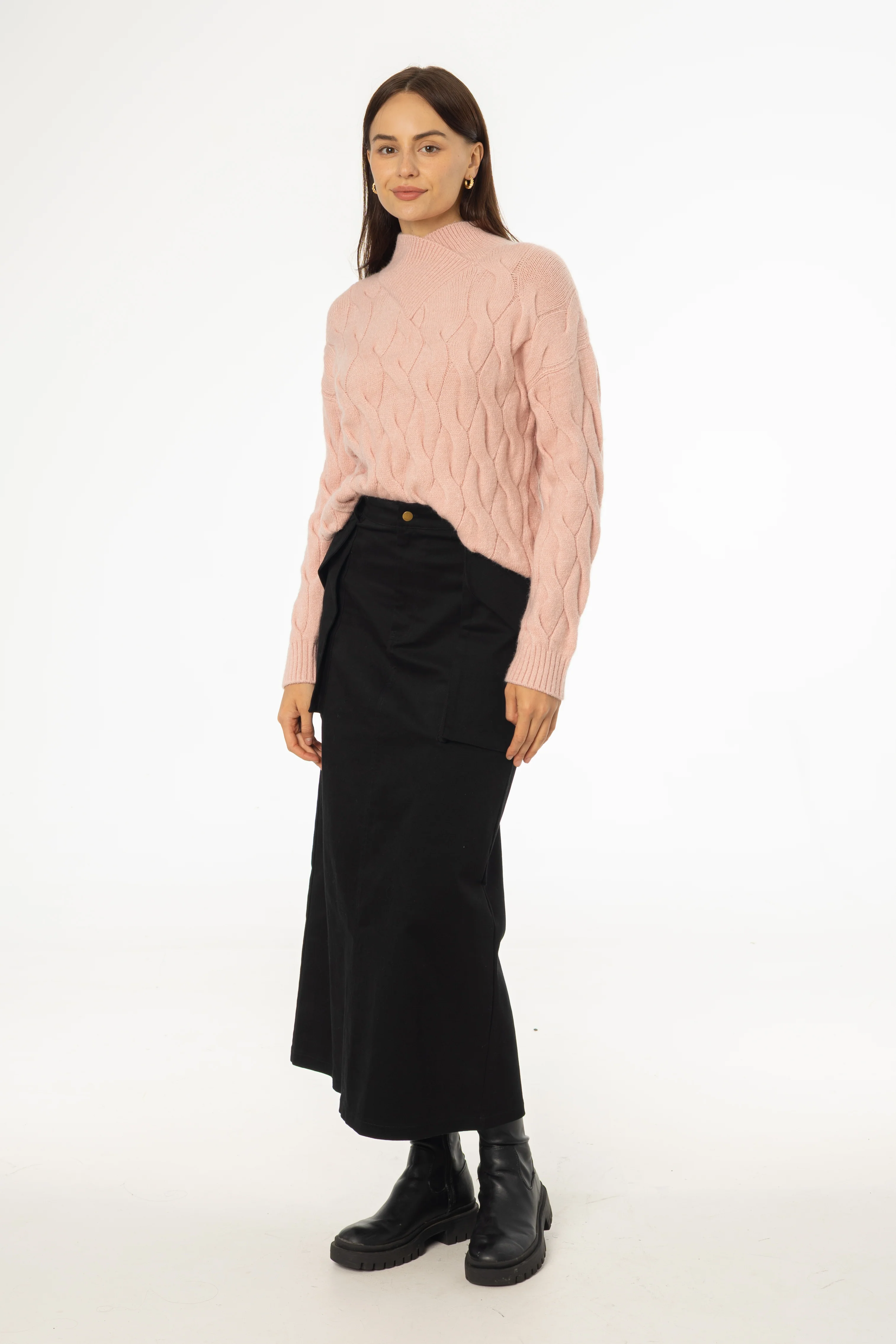 Black Pocket Cargo Skirt - KJDHW