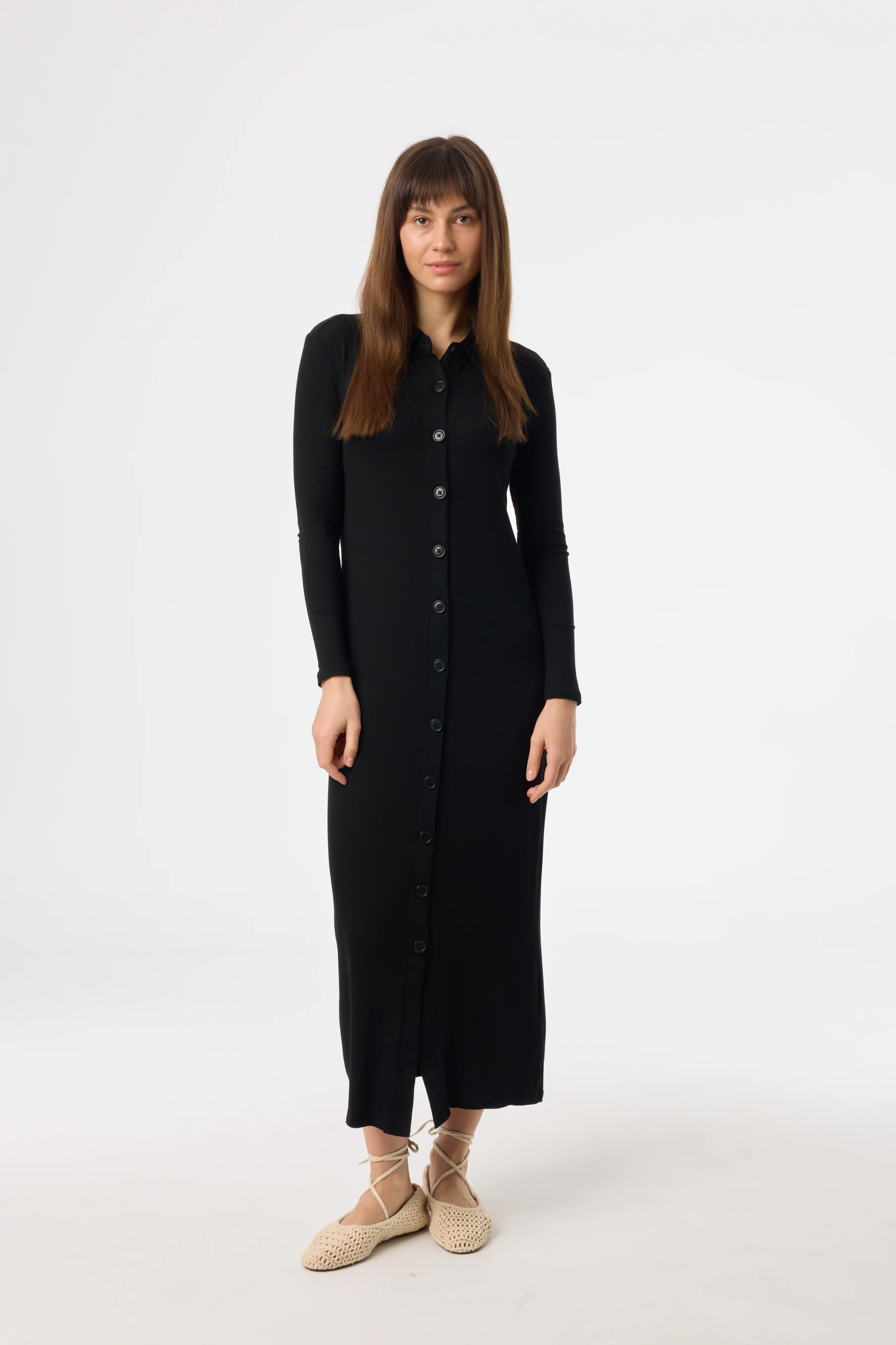 Black Cardi Maxi Dress - KJDHW
