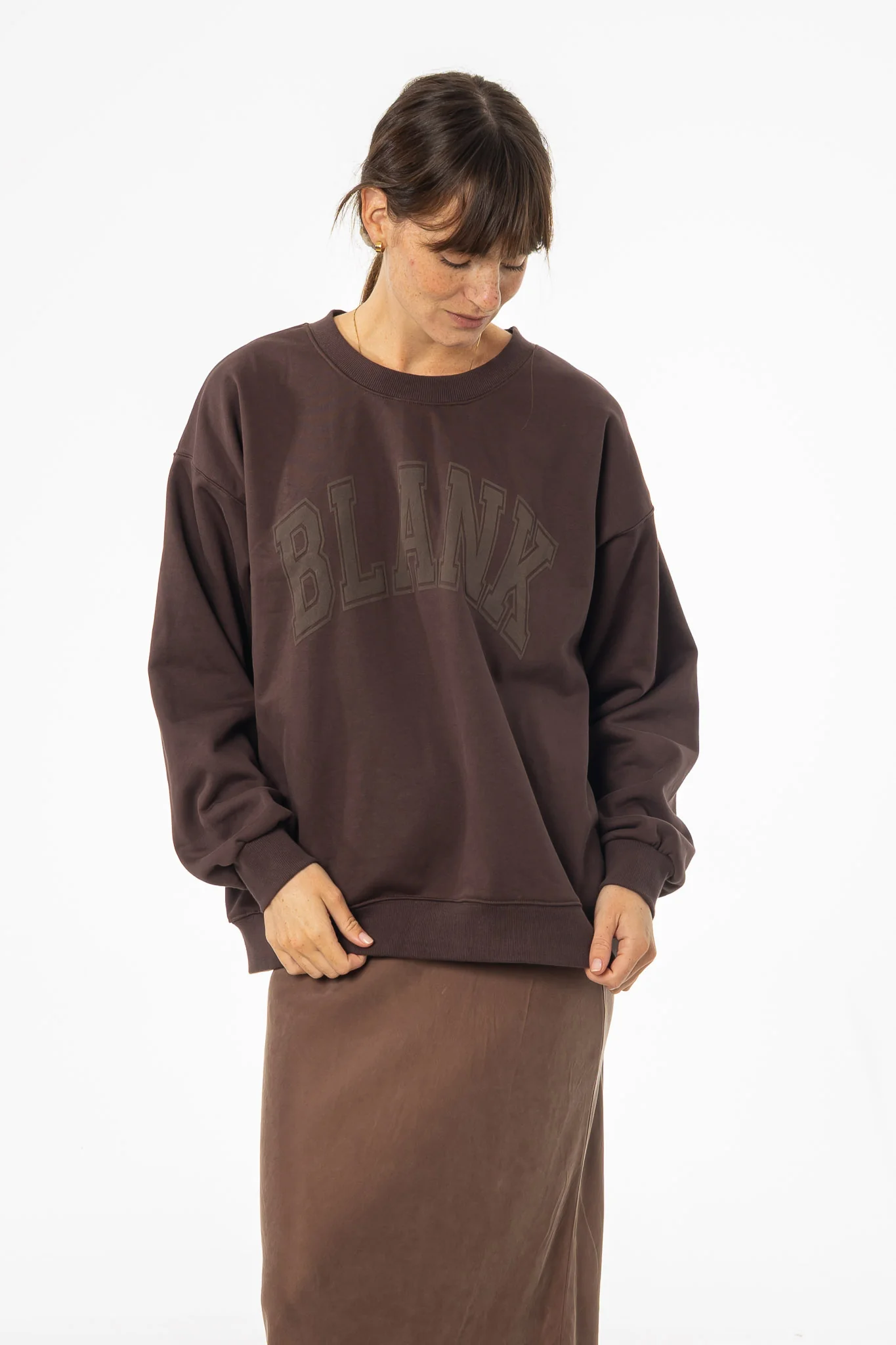 Brown Blank Sweatshirt - KJDHW