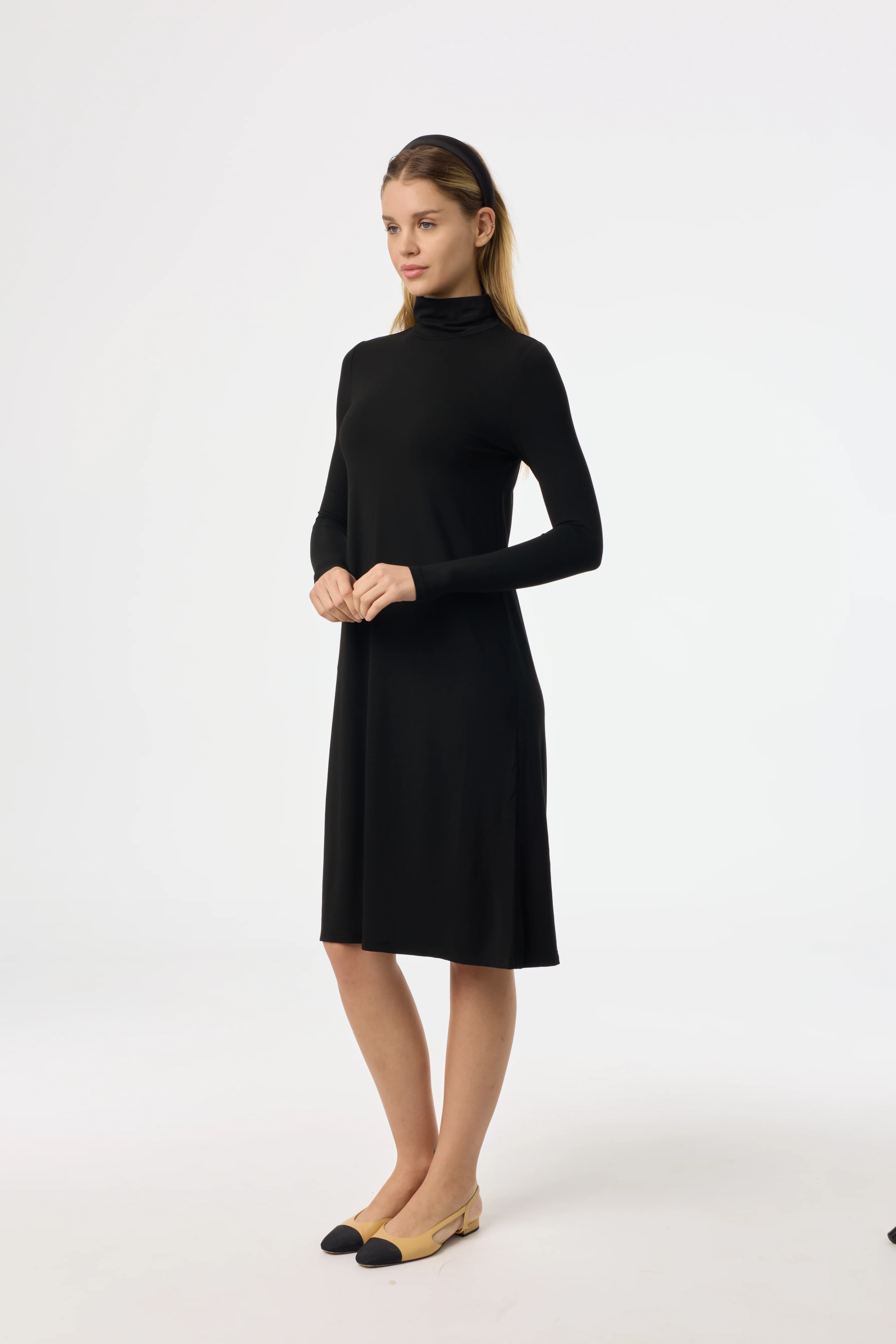 Black Turtleneck Dress - KJDHW