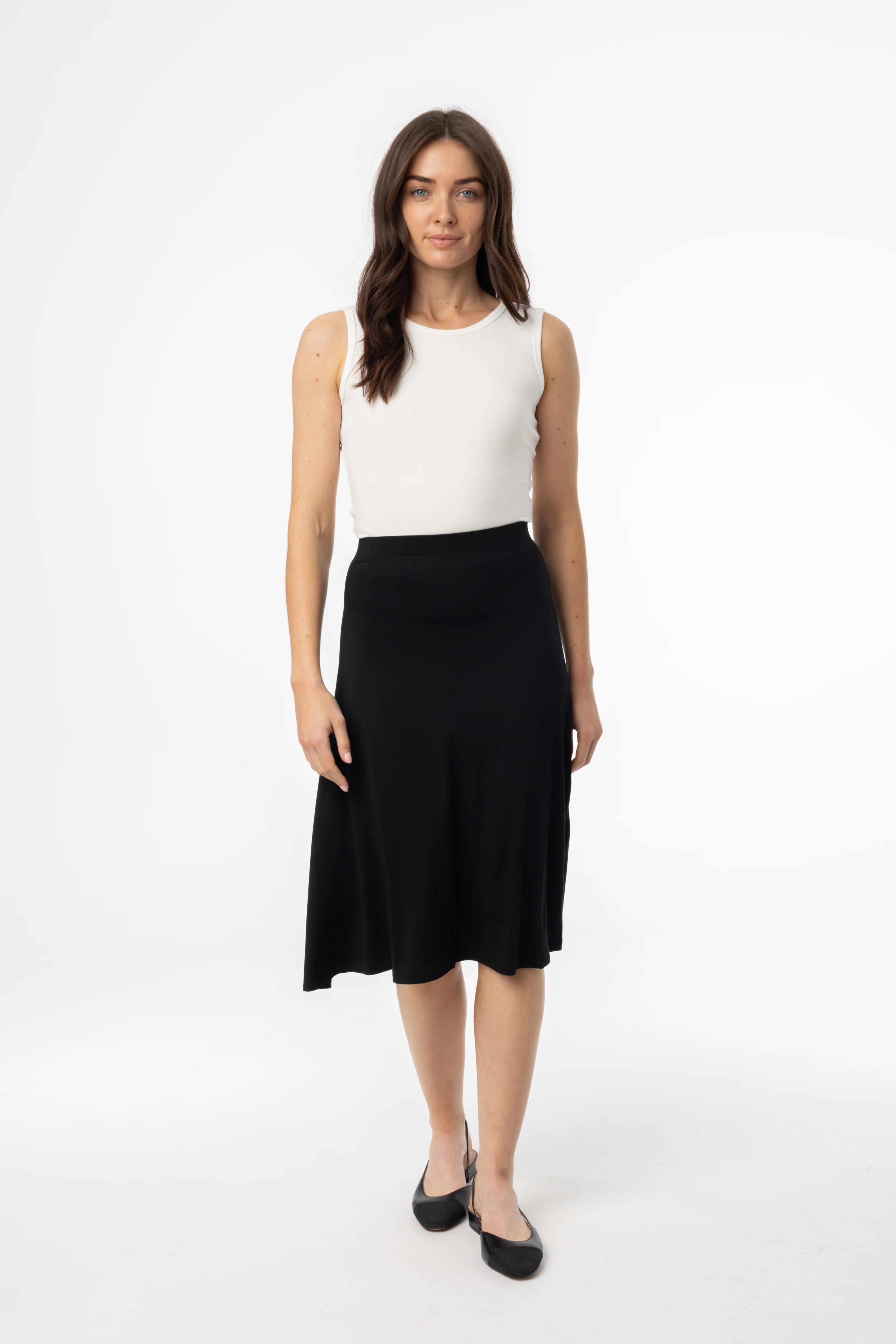 Black Basic Flare Skirt - KJDHW