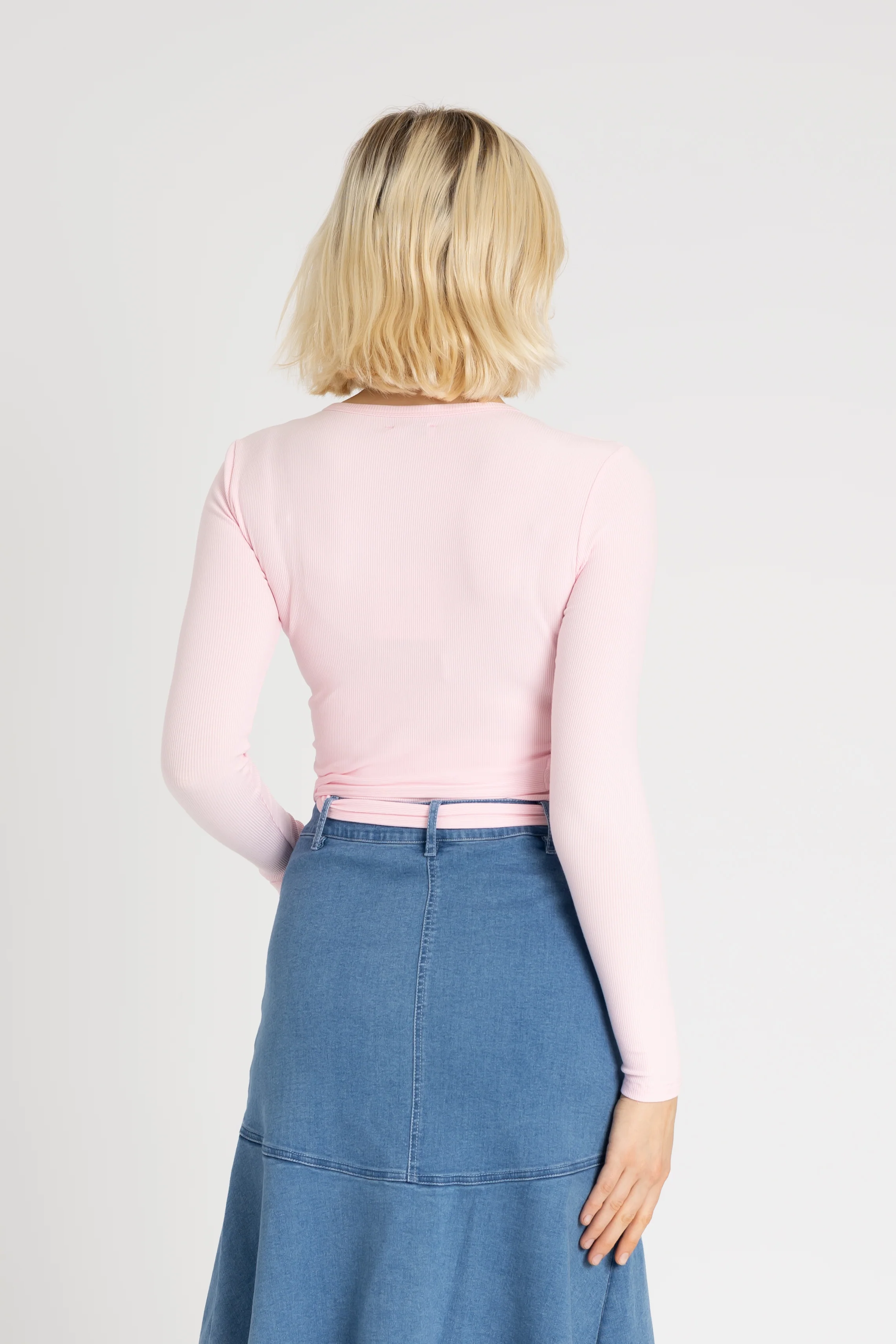 Light Pink Wrap Tee - KJDHW