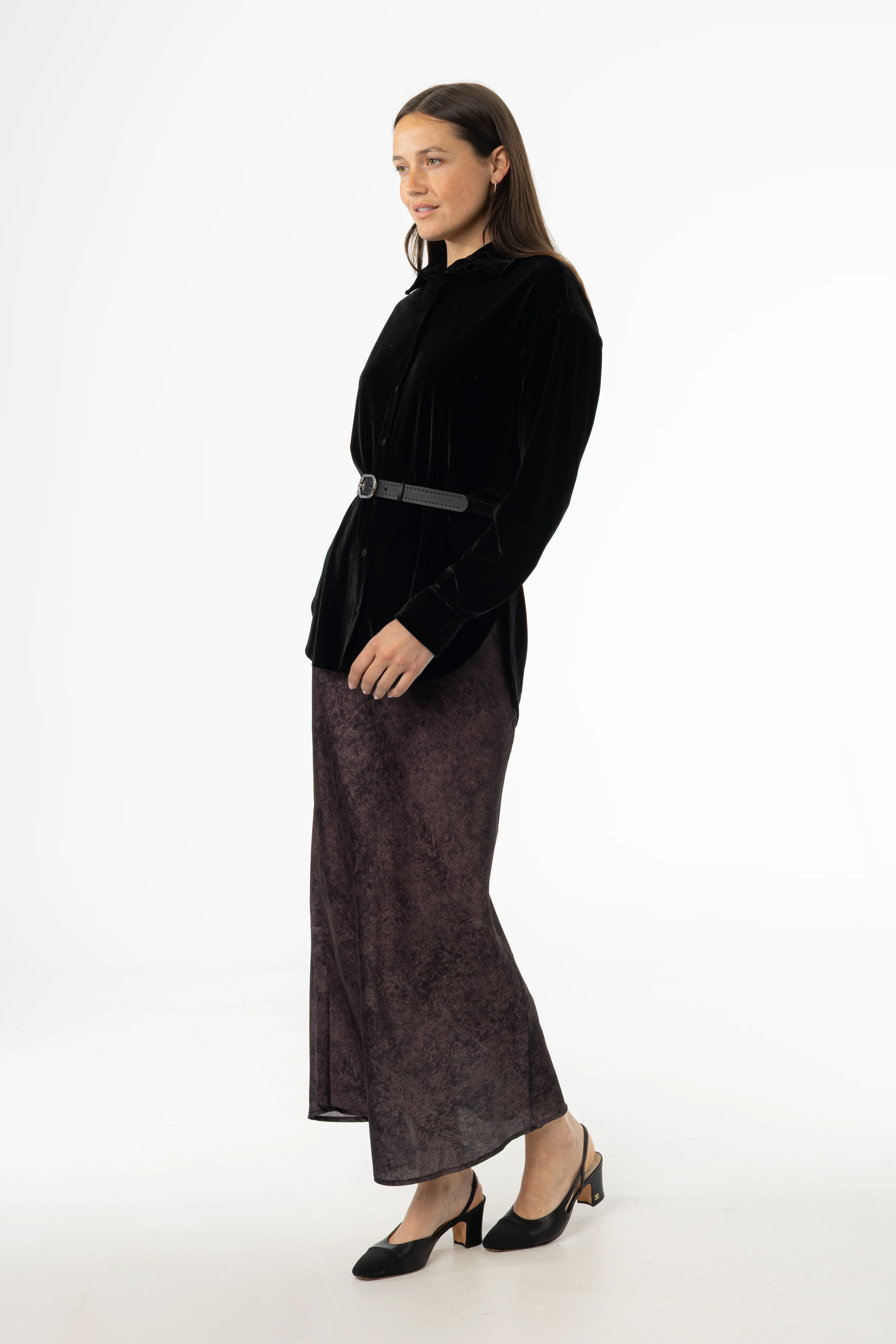 Grey Printed Slip Skirt - KJDHW