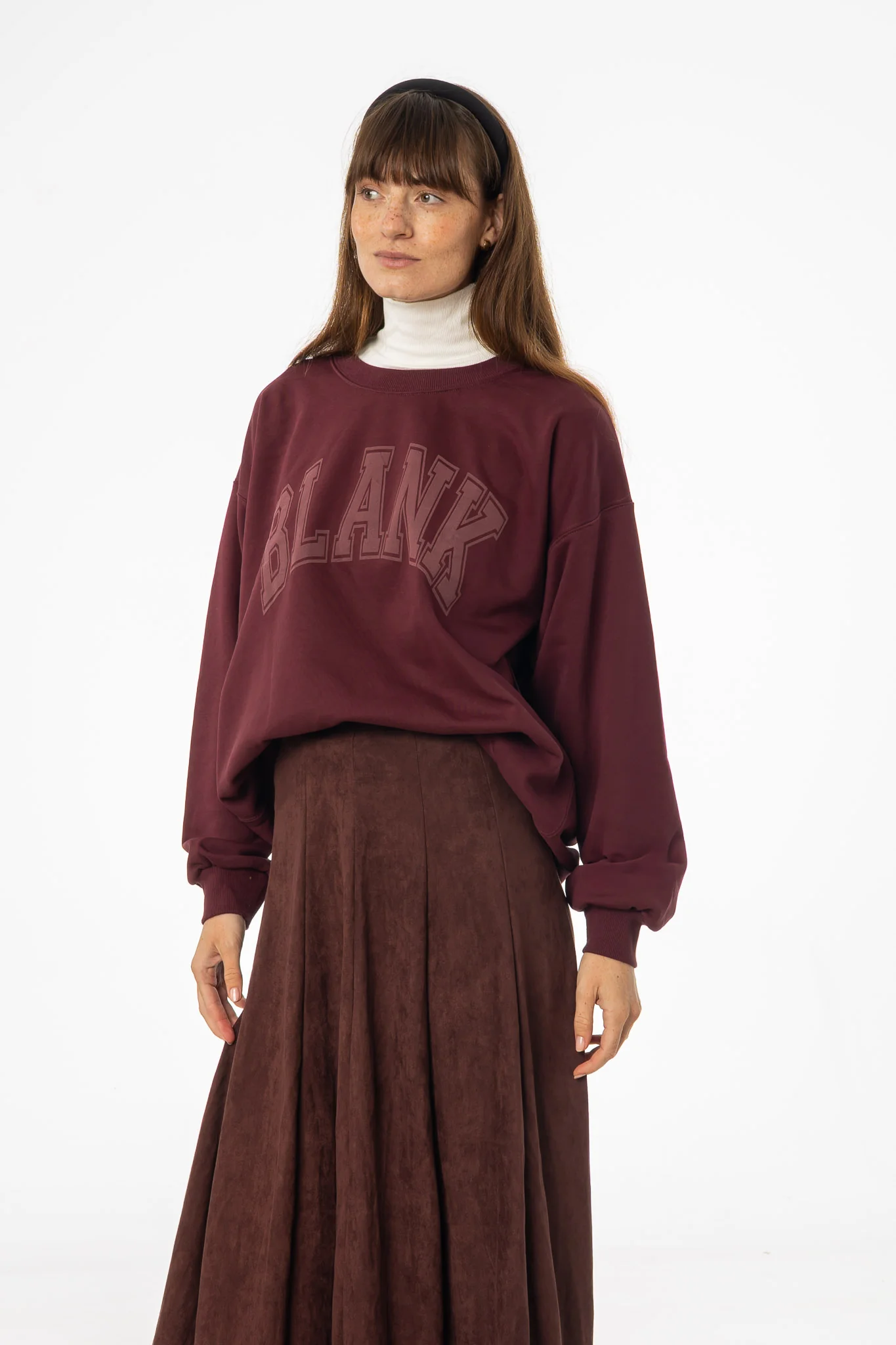 Burgundy Blank Sweatshirt - KJDHW